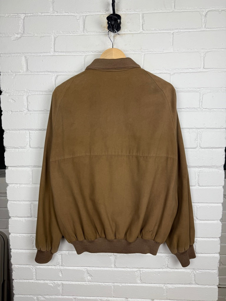 Vintage 80s/90s Harry Rosen Satin Lined Suede Bomber Size 44 XL