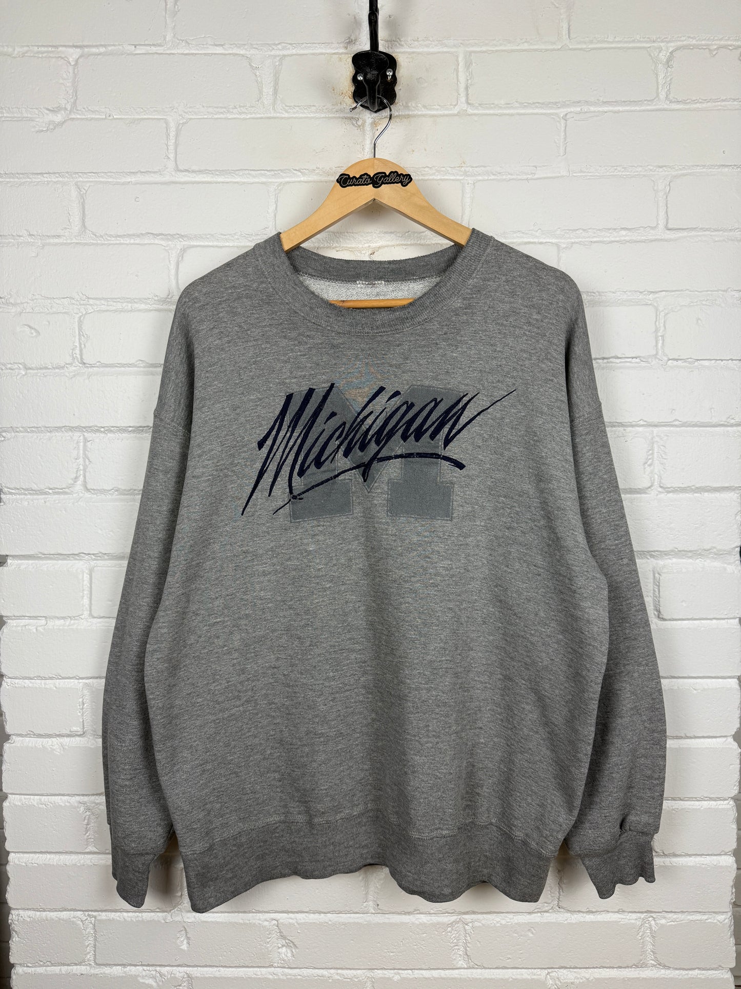 Vintage Michigan Wolverines NCAA Embroidered Script Crewneck Sweatshirt Size XL
