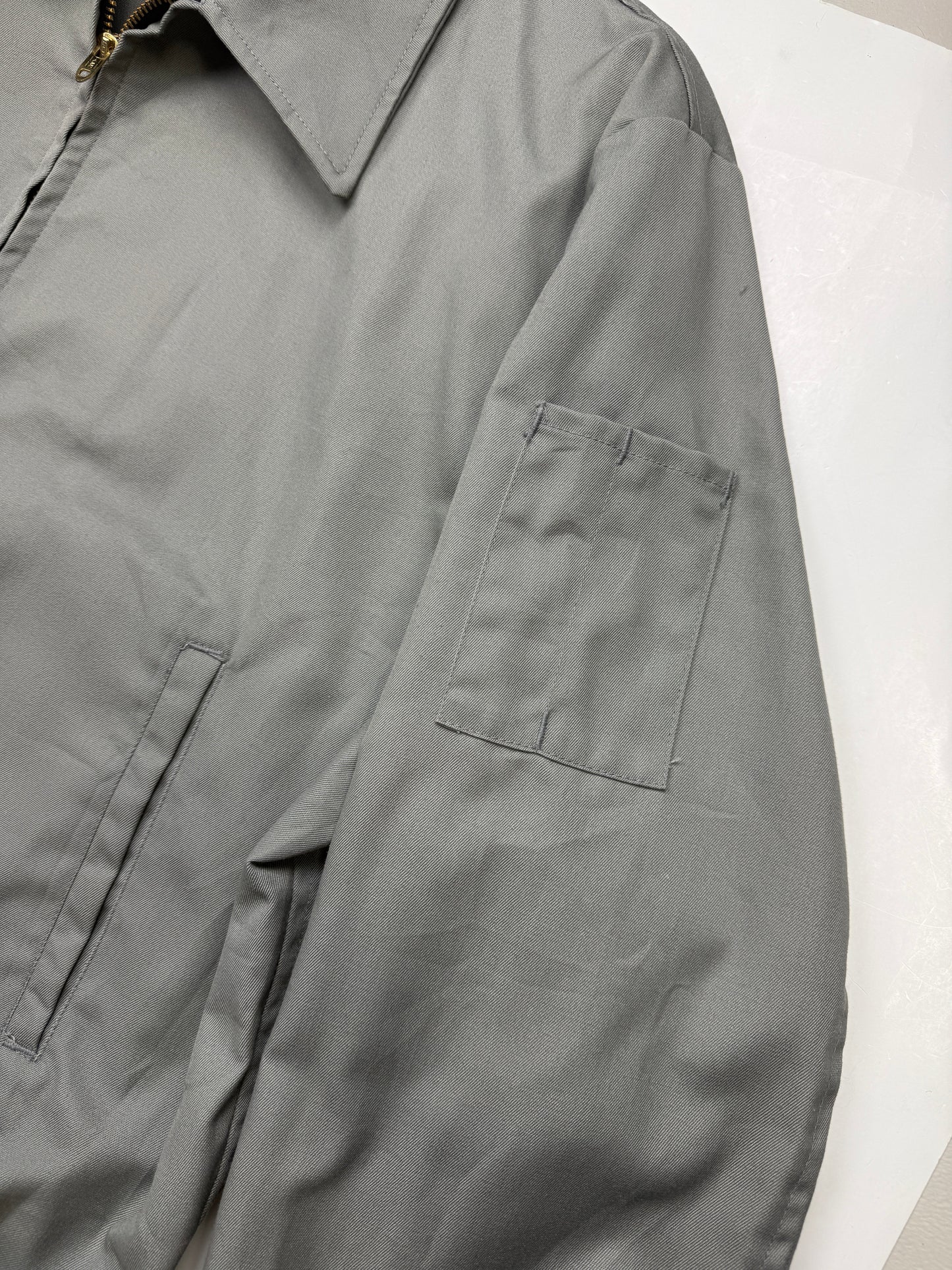 Vintage 80s/90s Work Wear Mechanic Style Cropped Boxy Collared Jacket Size XL Made In USA