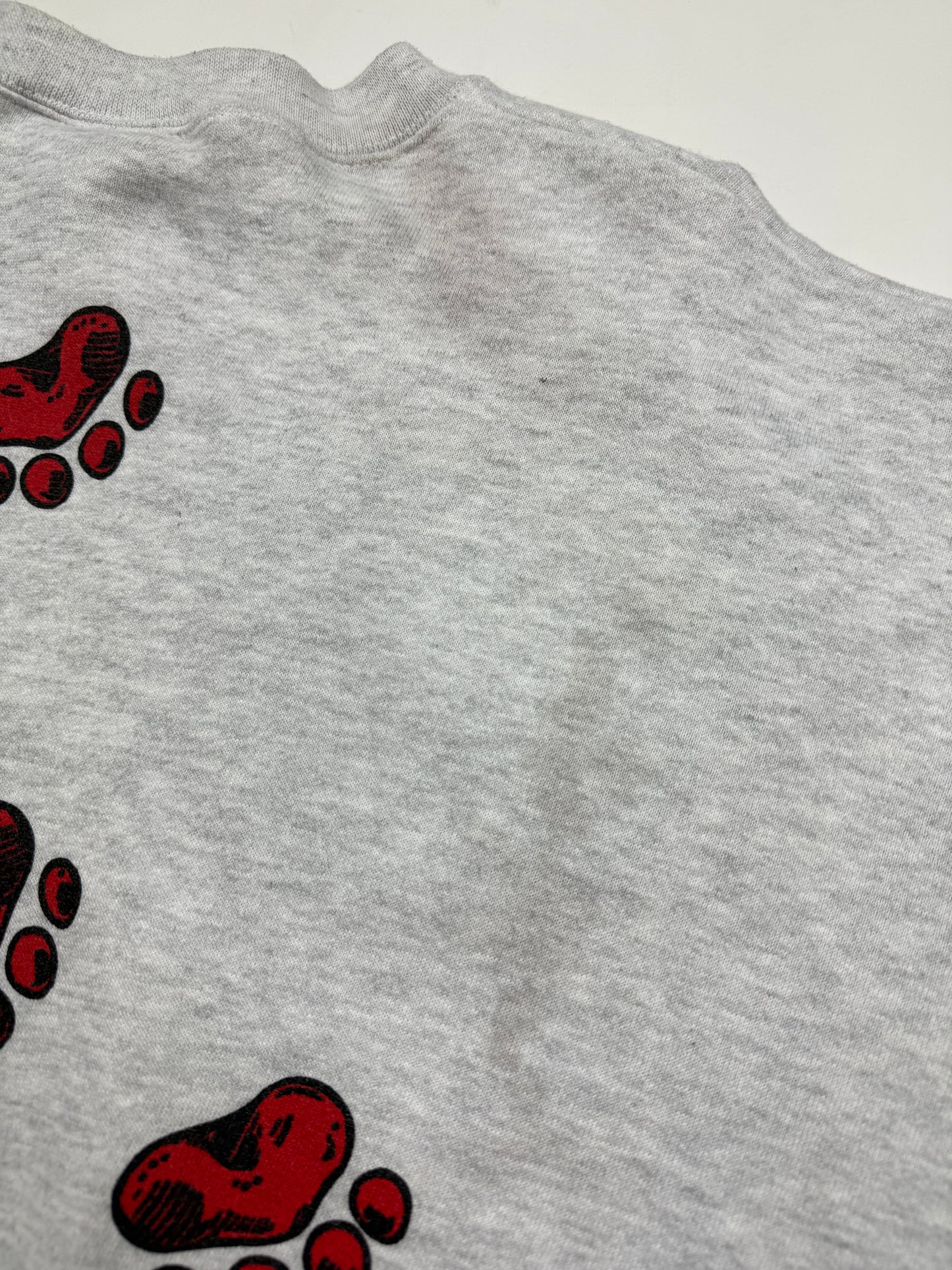 Vintage 90s Red Dog U.R Your Own Dog Paw Print Front & Back Sweatshirt Size XL