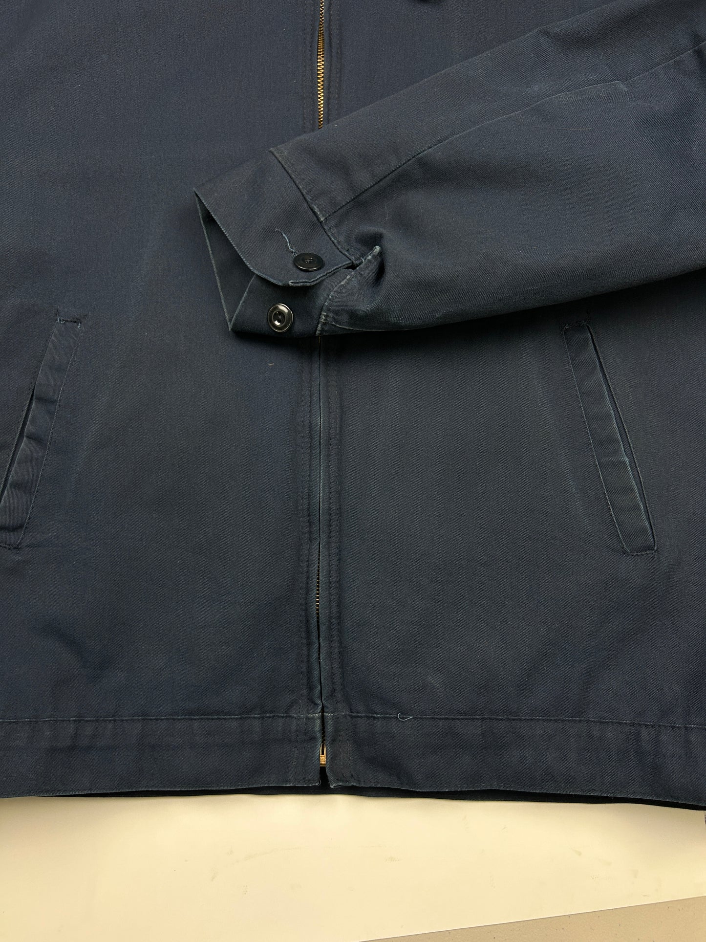 Vintage Detroit Style Quilted Lined Mechanic Jacket Size L Navy Blue