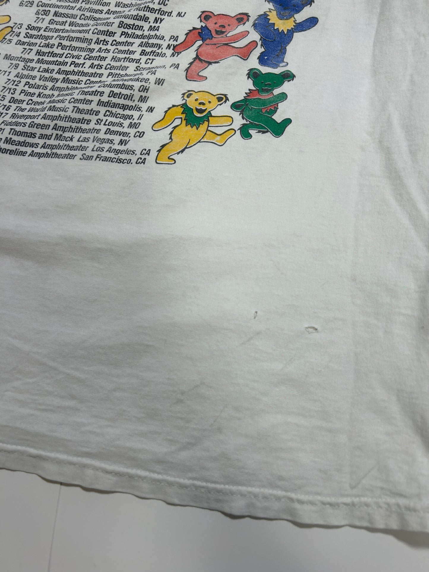 Vintage 1998 Grateful Dead Furthur Festival Summer Tour Skull Music T-Shirt Size XL 90s