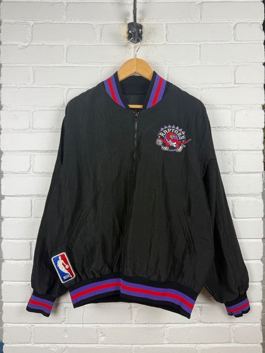 Vintage 90s Toronto Raptors Embroidered Quarter Zip Warm Up Starter Pullover Windbreaker Jacket Size L