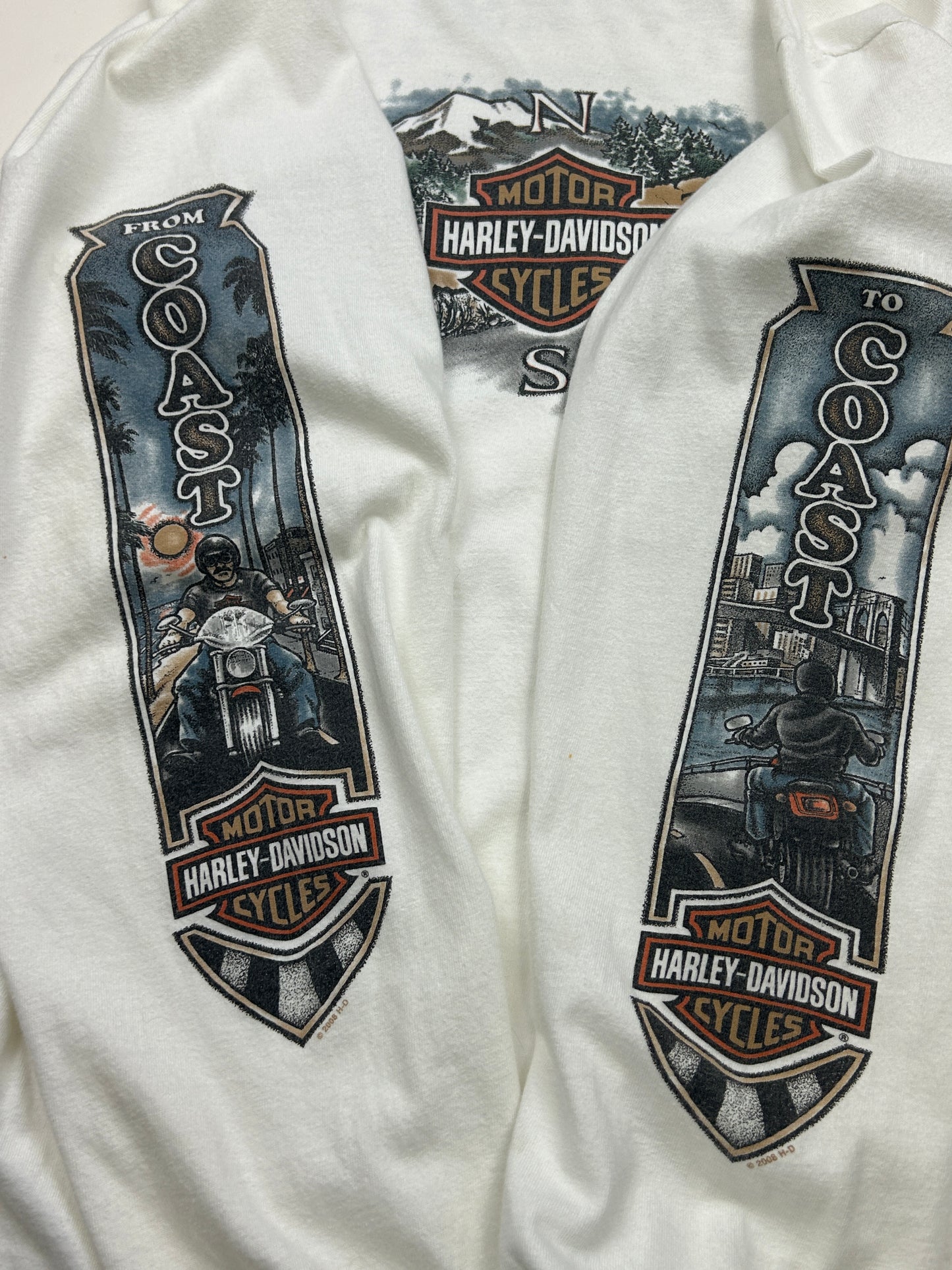 2008 Harley Davidson Border To Border California Long Sleeve T Shirt Size L
