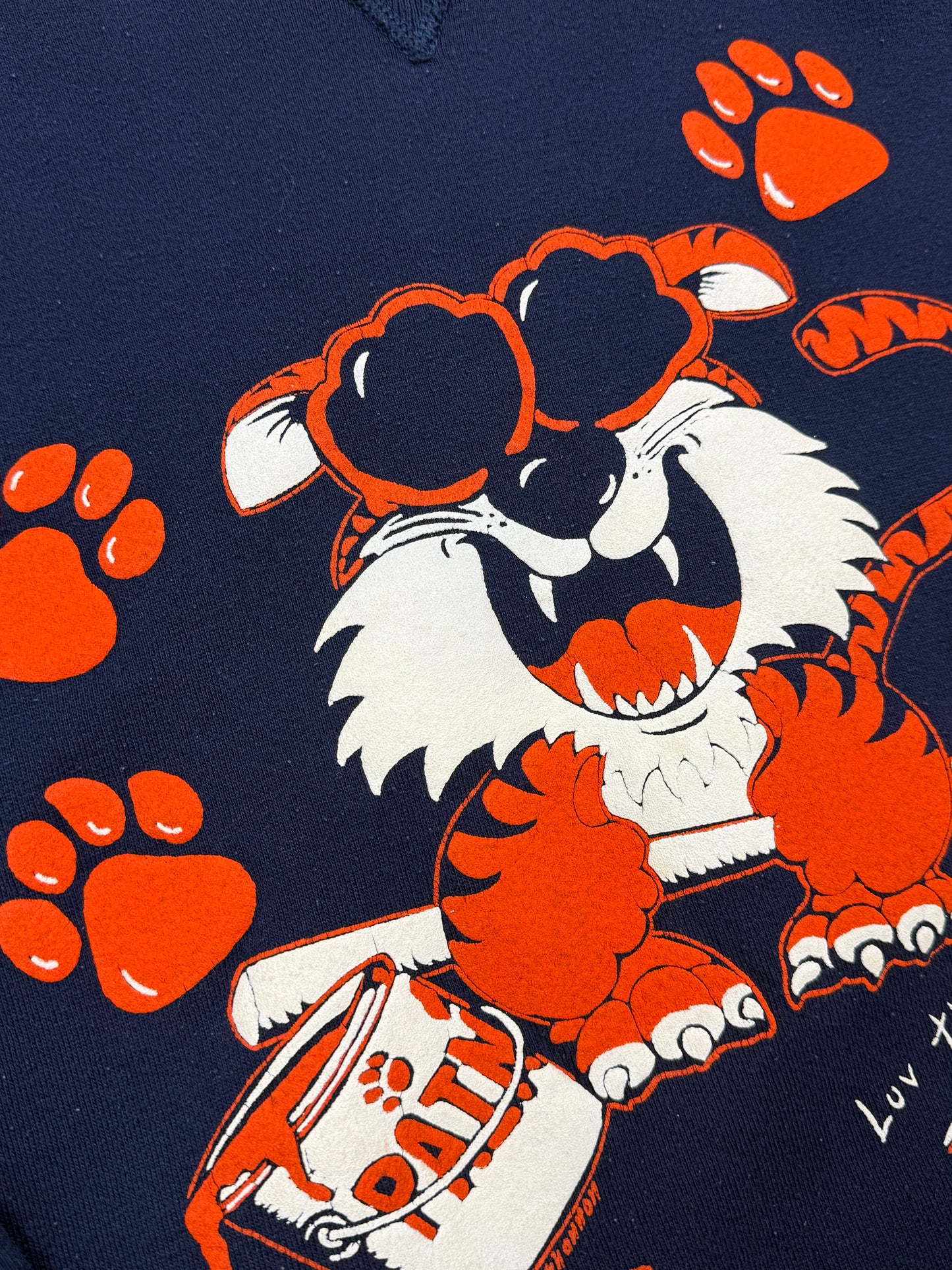Vintage 90s Clemson Tigers Love Those Tigers Russell Athletic Puff Print Sweatshirt Size XL
