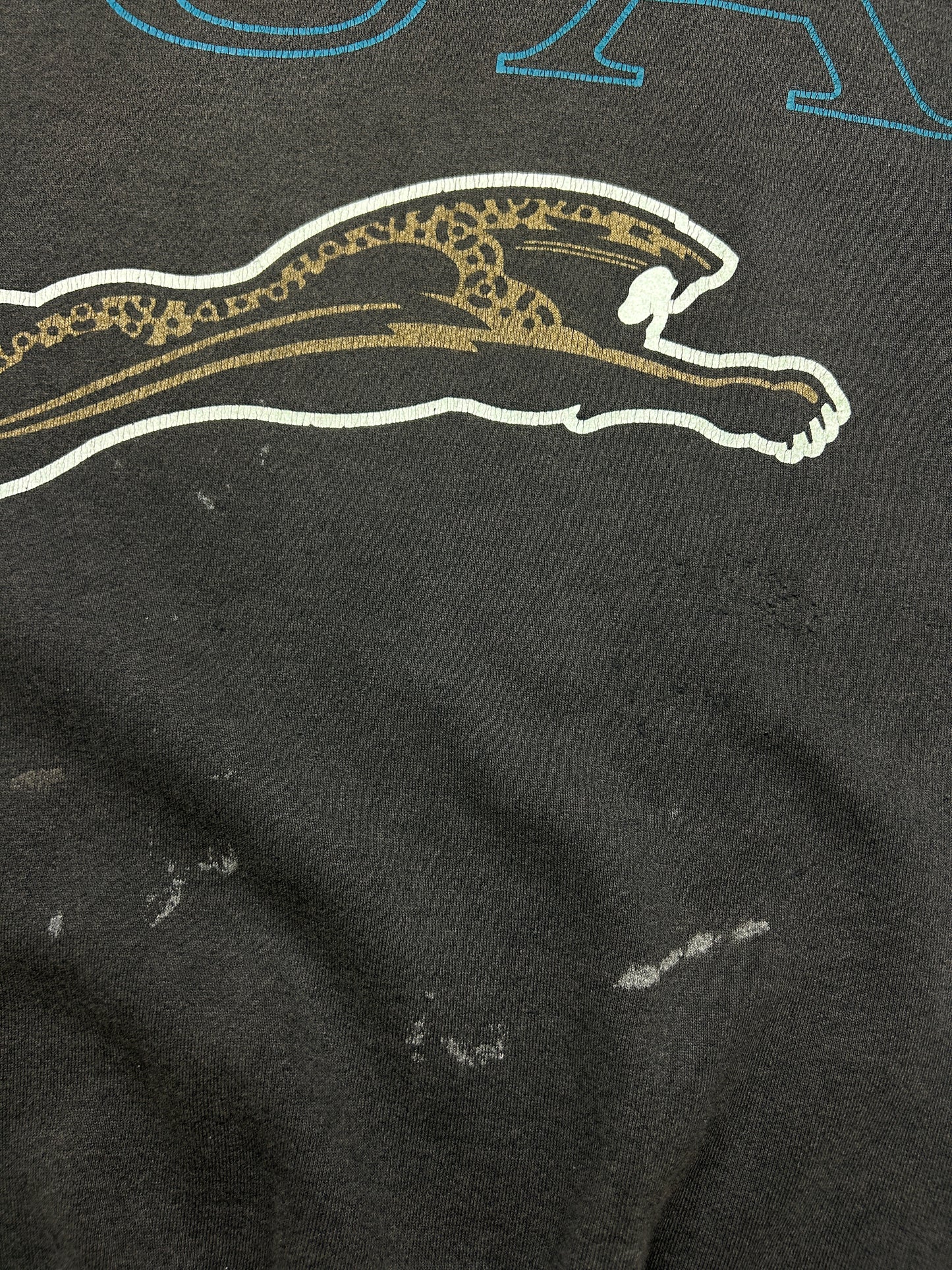 Vintage 1993 Jacksonville Jaguar Arm Spell Out NFL Banned Logo Sweatshirt Size XL