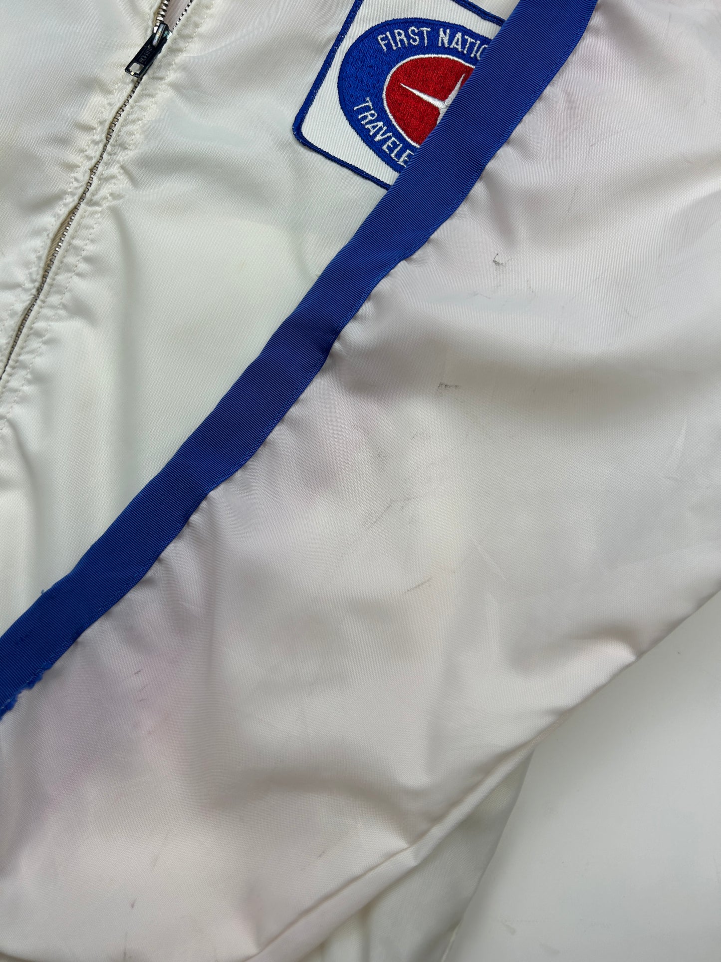 Vintage 80s Swingster Good Year First National City Racing Light Jacket Size L