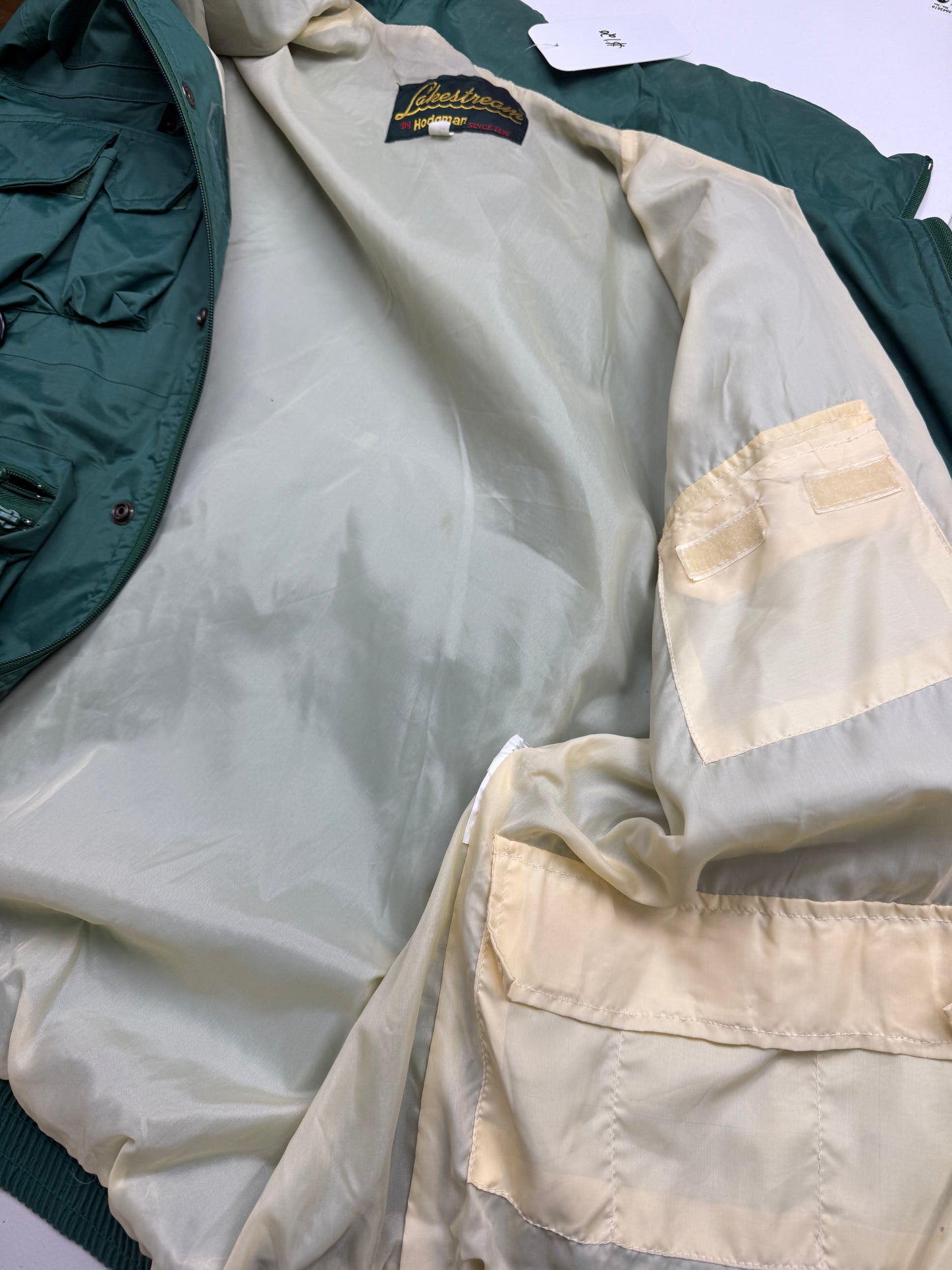 Vintage 80s/90s Holgman Lakestream Fly Fishing Multi Pocket Waterproof Jacket Size L