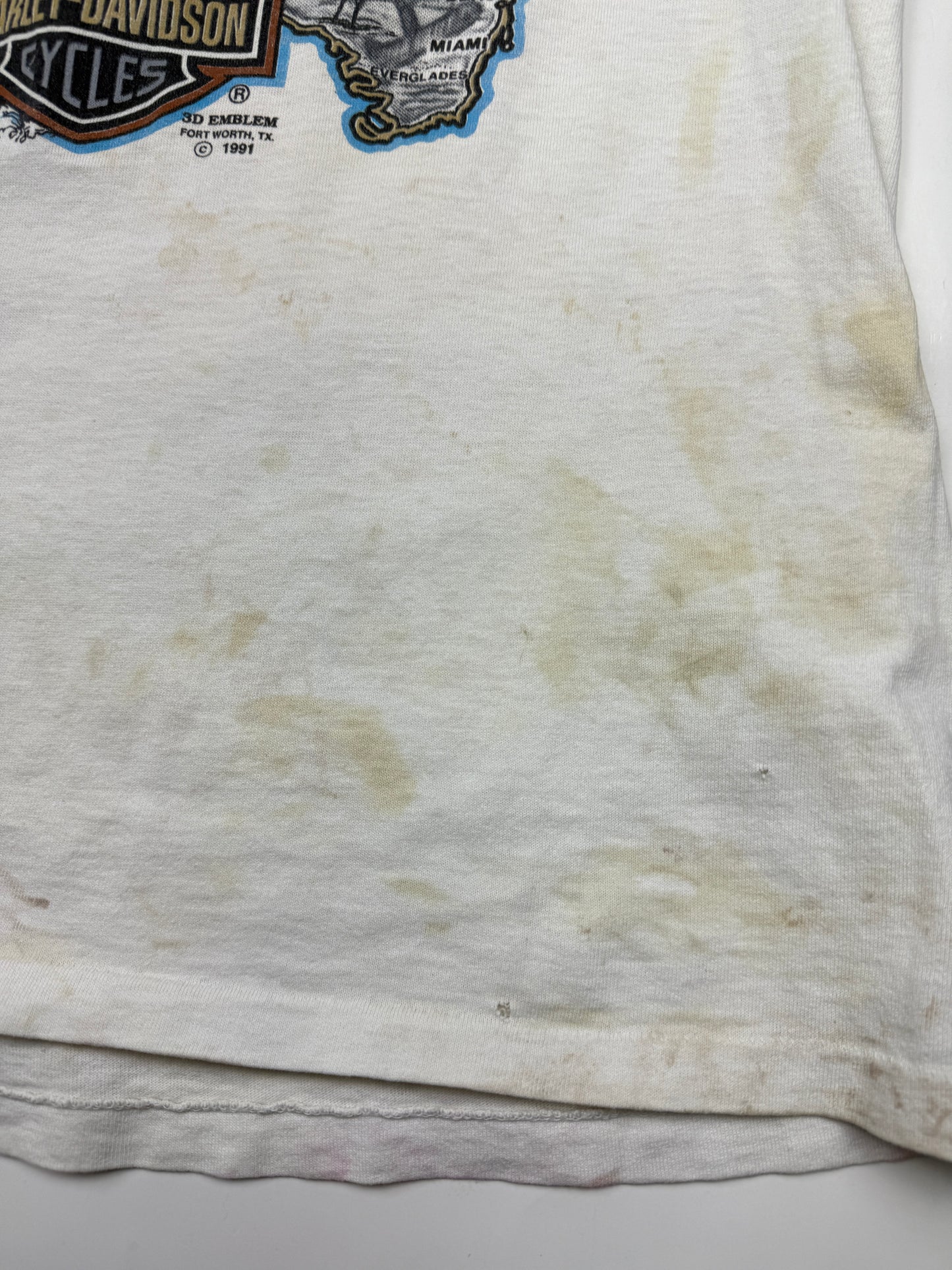 Vintage 1991 Harley Davidson 3D Emblem Dayton Bach Bike Week 50 Years T Shirt Size L 90s