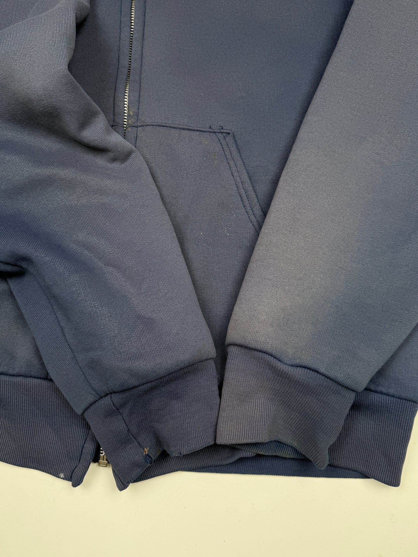 Vintage 80s/90s Muleskins Thermal Lined Blank Full Zip Hooded Sweatshirt Size XL