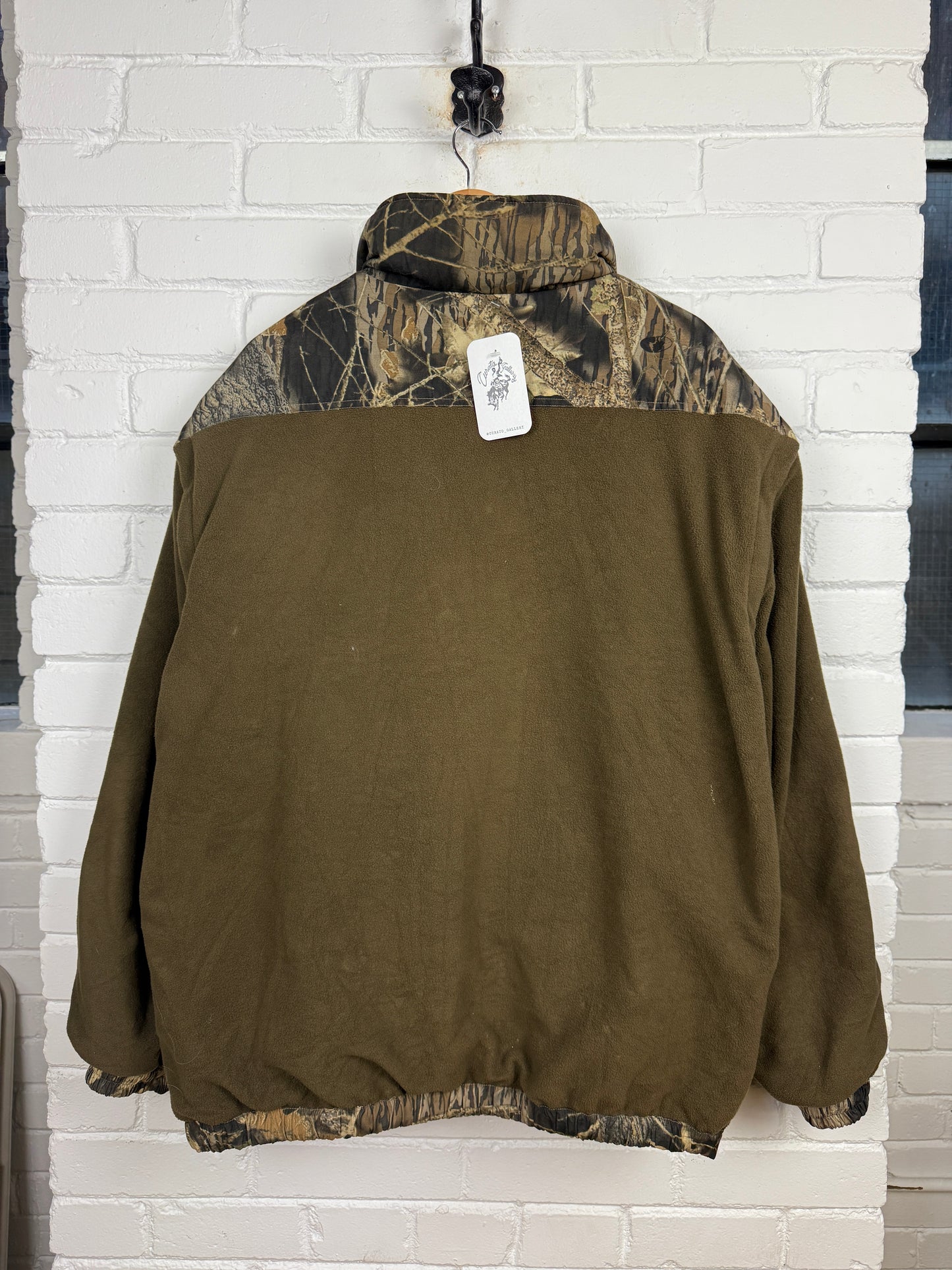Vintage Mossy Oak Break Up Tree Camo Nylon Fleece Reversible Convertible Vest Jacket Size XXL