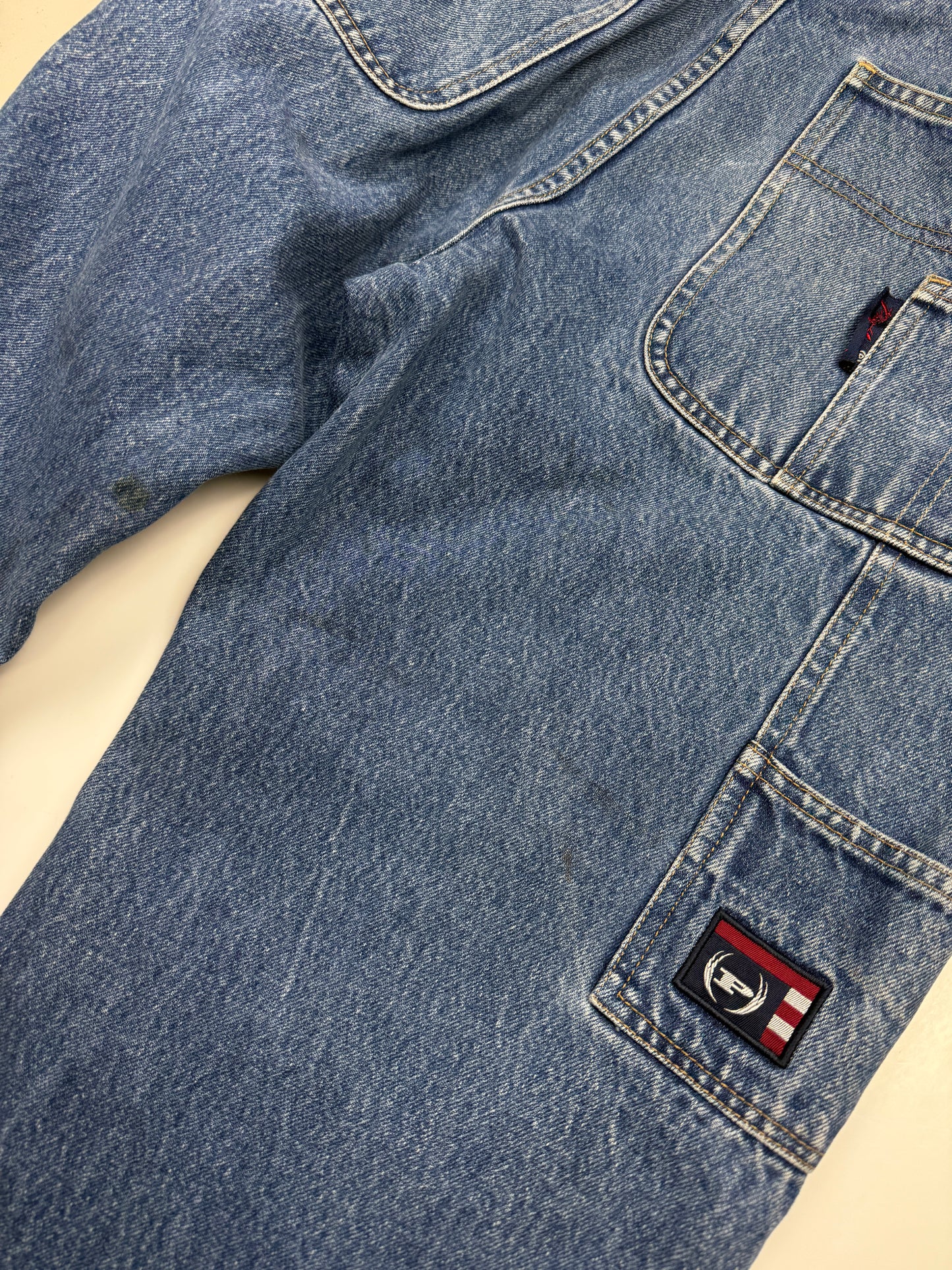 Vintage Y2K Phat Farm Carpenter Style Faded Stonewash Denim Jeans Size 30W