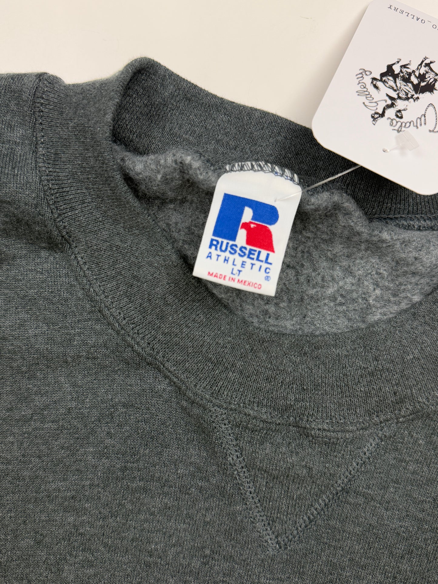 Vintage Russell Athletic Blank Crewneck Sweatshirt Size LT Charcoal Gray