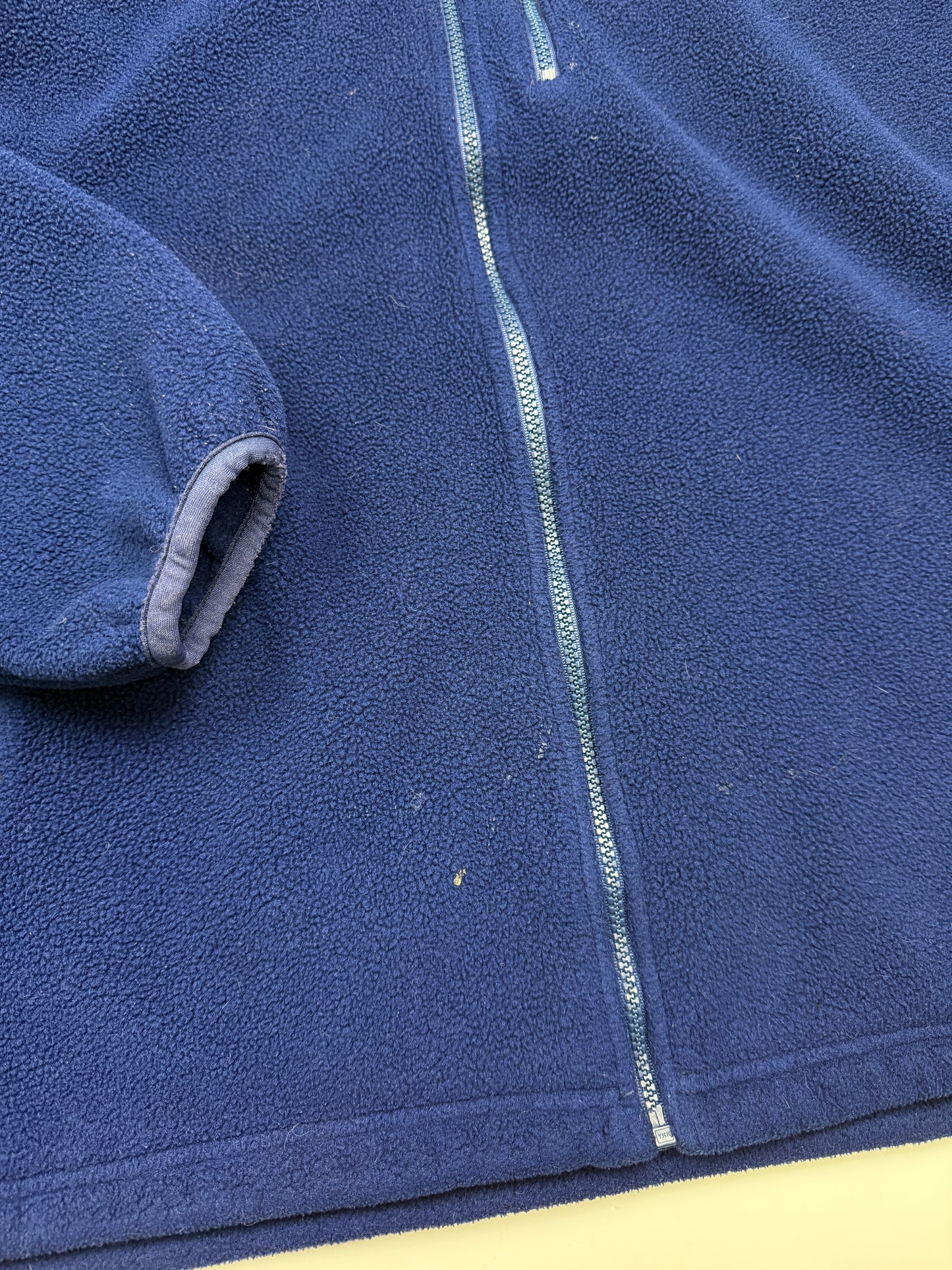 Vintage LL Bean Embroidered Spell Out Full Zip Fleece Sweater Size XXL Navy Blue