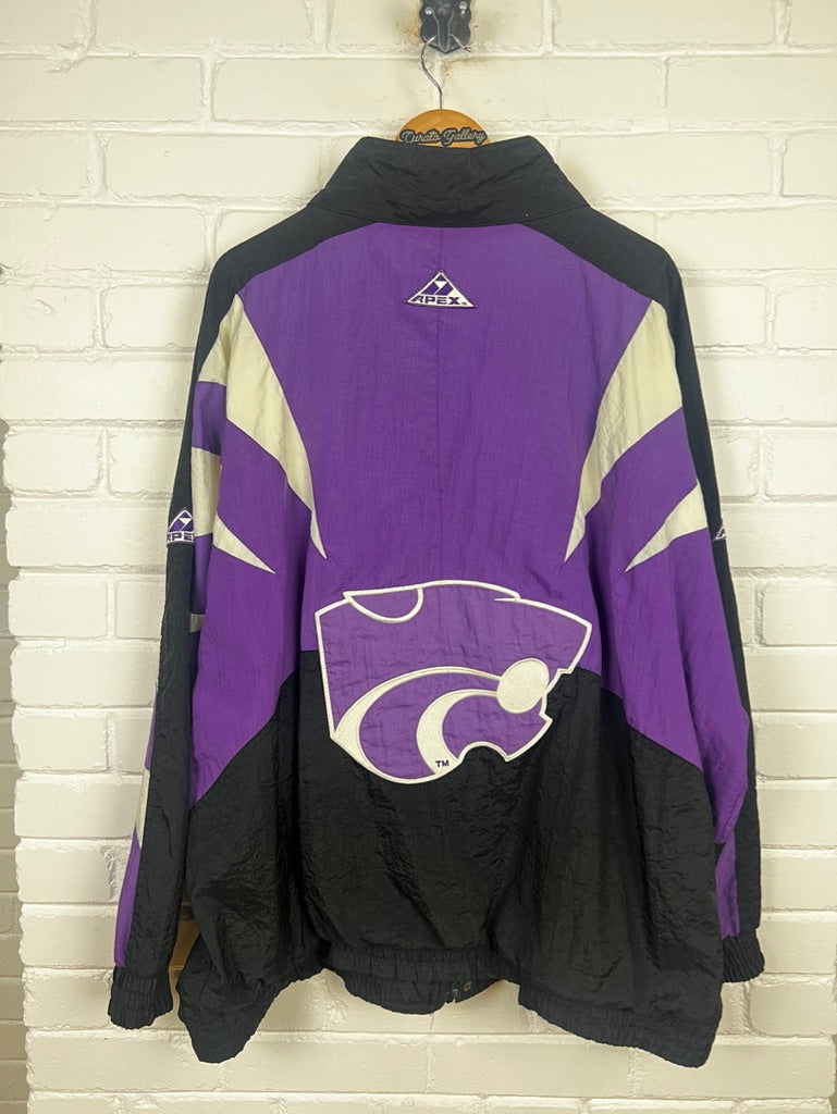 Vintage 90s Kansas State Wildcats Apex One Embroidered Full Zip Jacket Size XXL