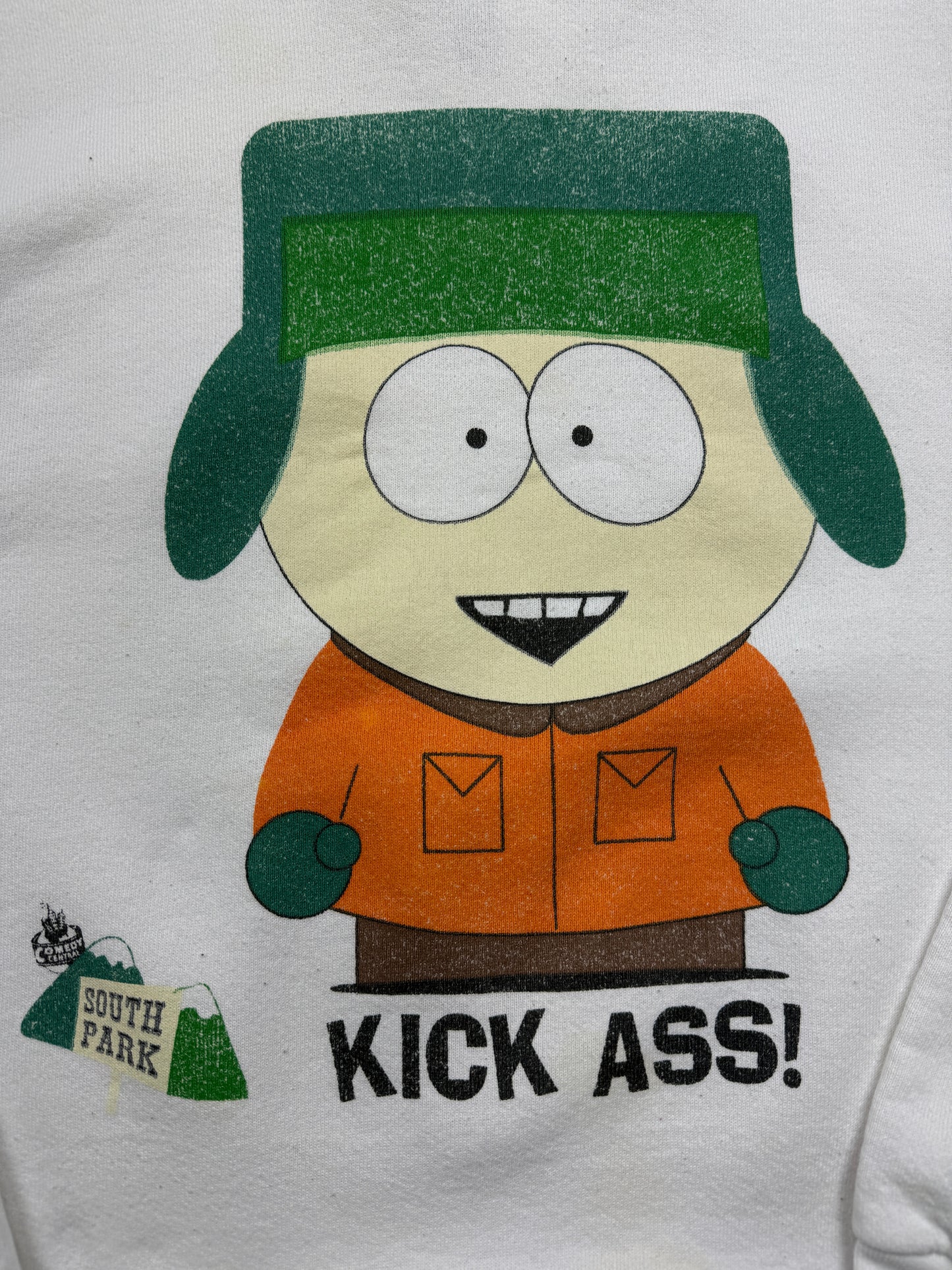 Vintage 90s South Park Kyle Kick Ass Comedy Central Cartoon TV Show Sweatshirt Size XL