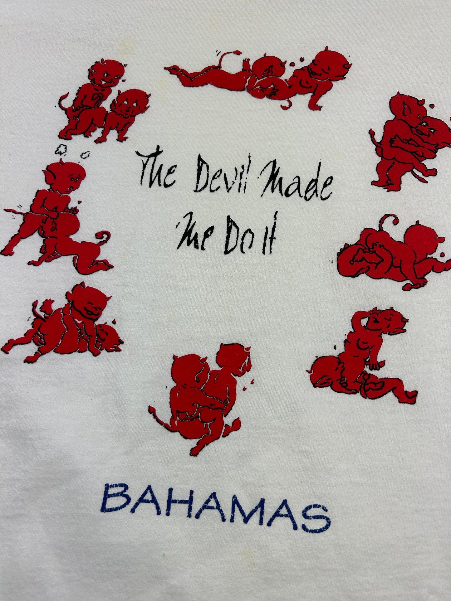 Vintage The Devil Made Me Do It Karma Sutra Positions Sex Parody T Shirt Size L