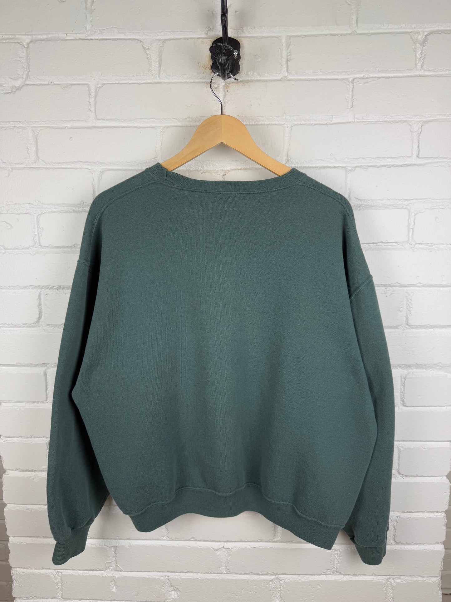 Russell Athletic Cropped Boxy Fit Blank Crewneck Sweatshirt Size L Muted Green