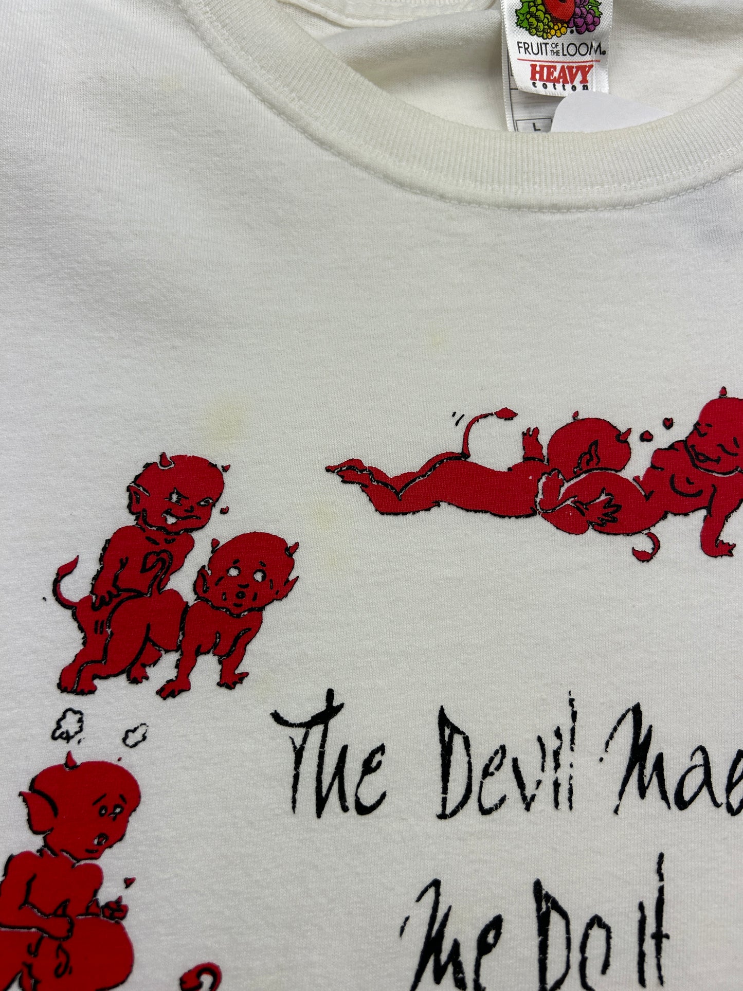 Vintage The Devil Made Me Do It Karma Sutra Positions Sex Parody T Shirt Size L