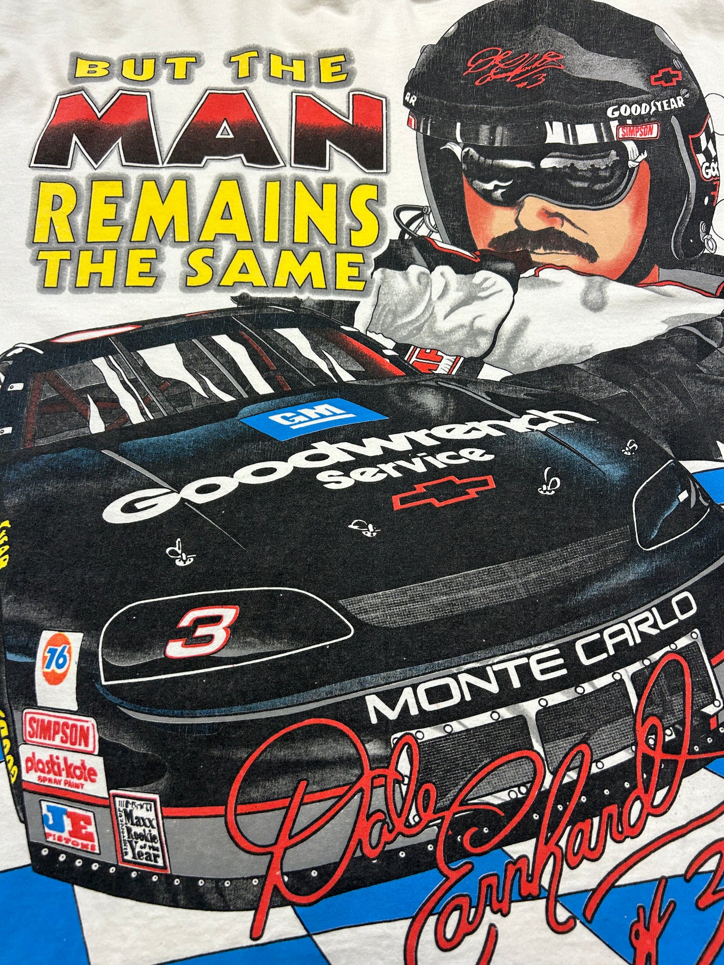 Vintage 1996 Dale Earnhardt Times May Change But The Man Remains Nascar AOP T Shirt Size XL 90s