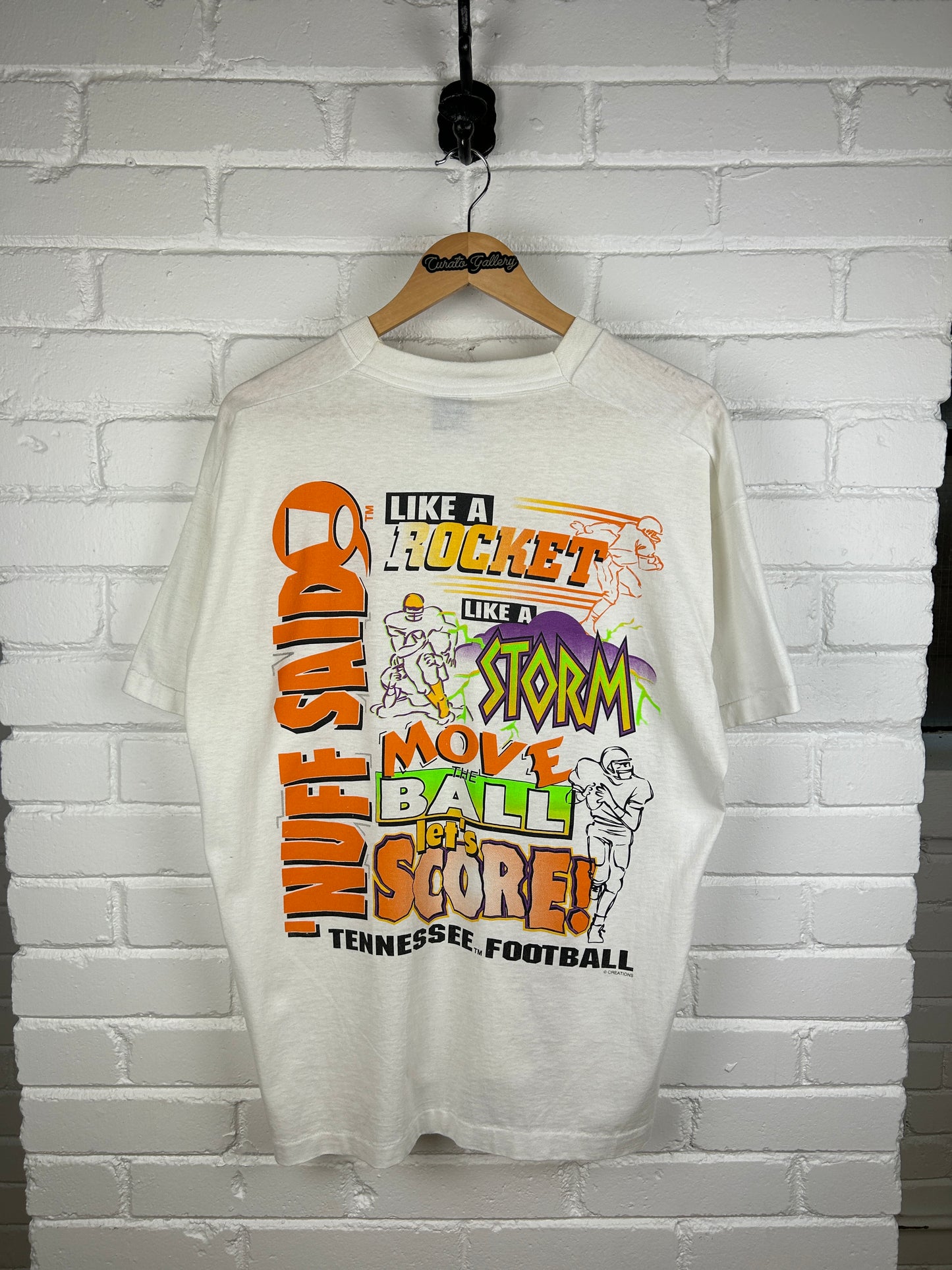 Vintage 90s Tennessee Volunteers Nuff Said Football Big Graphic T Shirt Size XL
