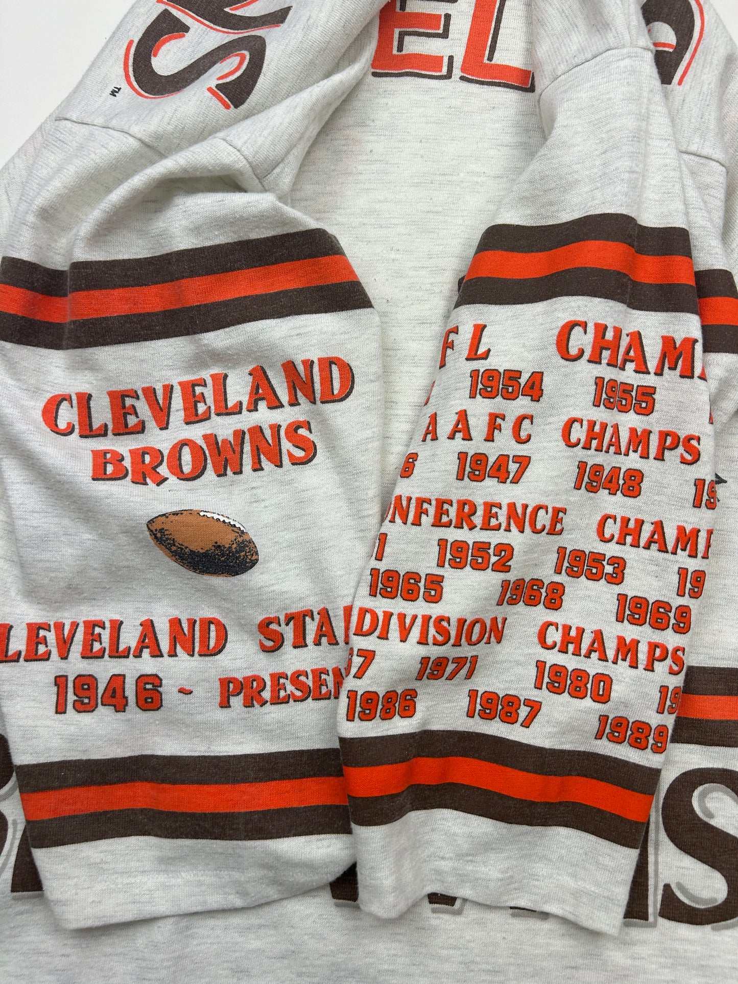 Vintage 90s Cleveland Browns Long Gone Series NFL Football 3/4 Sleeve T Shirt Size L
