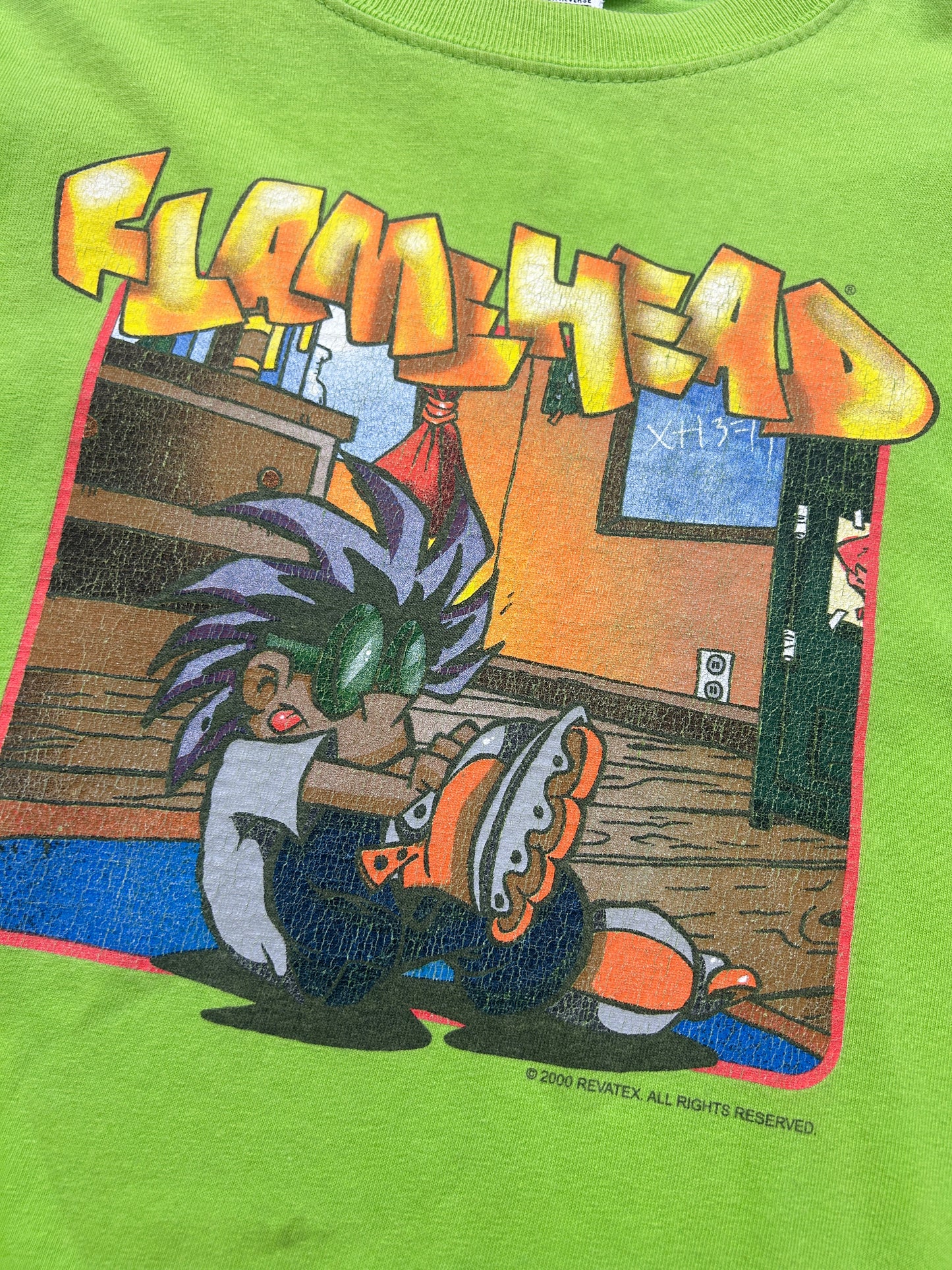 Vintage 2000 Jnco Y2K Flame Head USA Graphic T Shirt Size XL