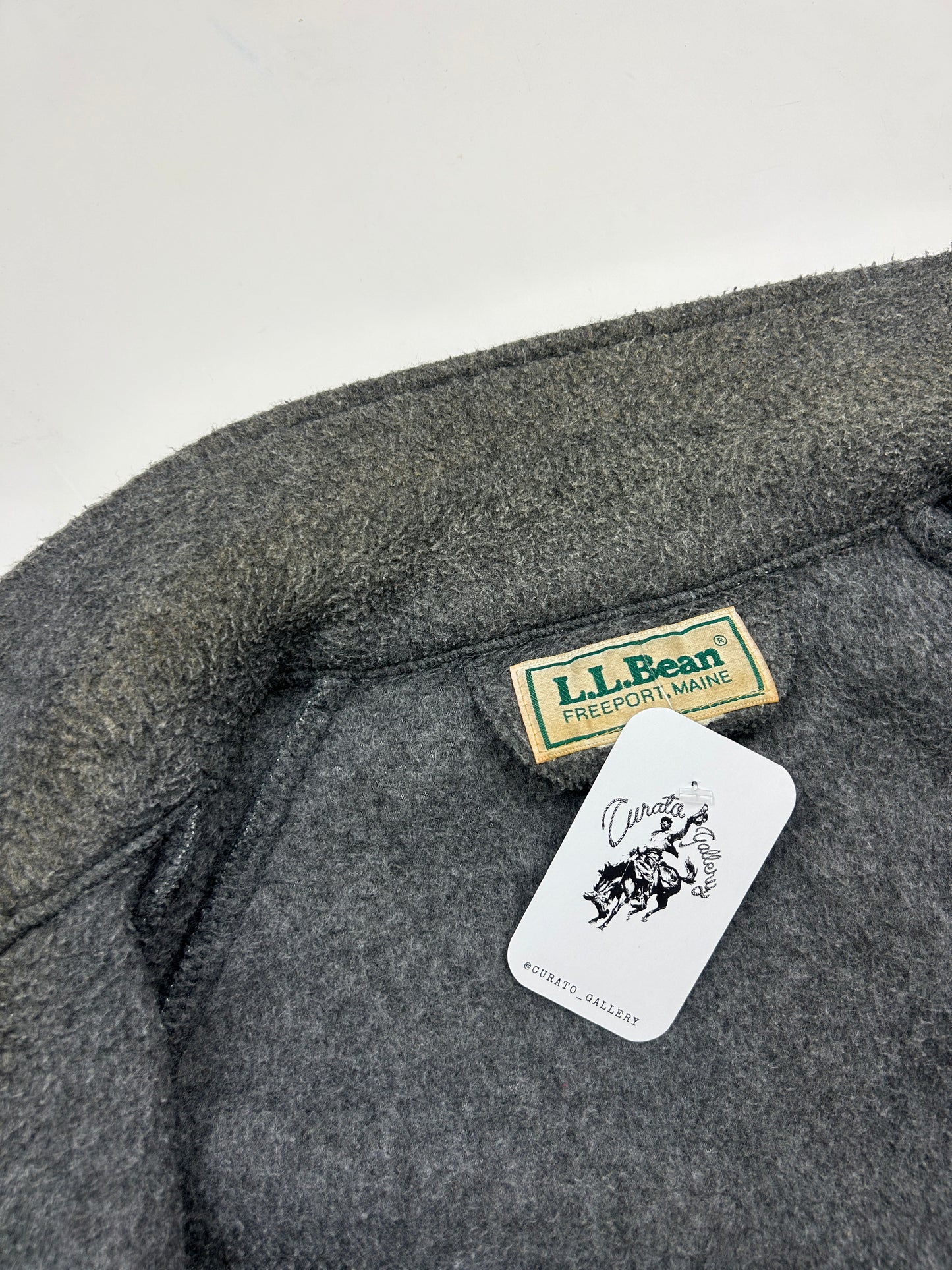 Vintage 90s LL Bean Fleece Bomber Jacket Size XL Gray