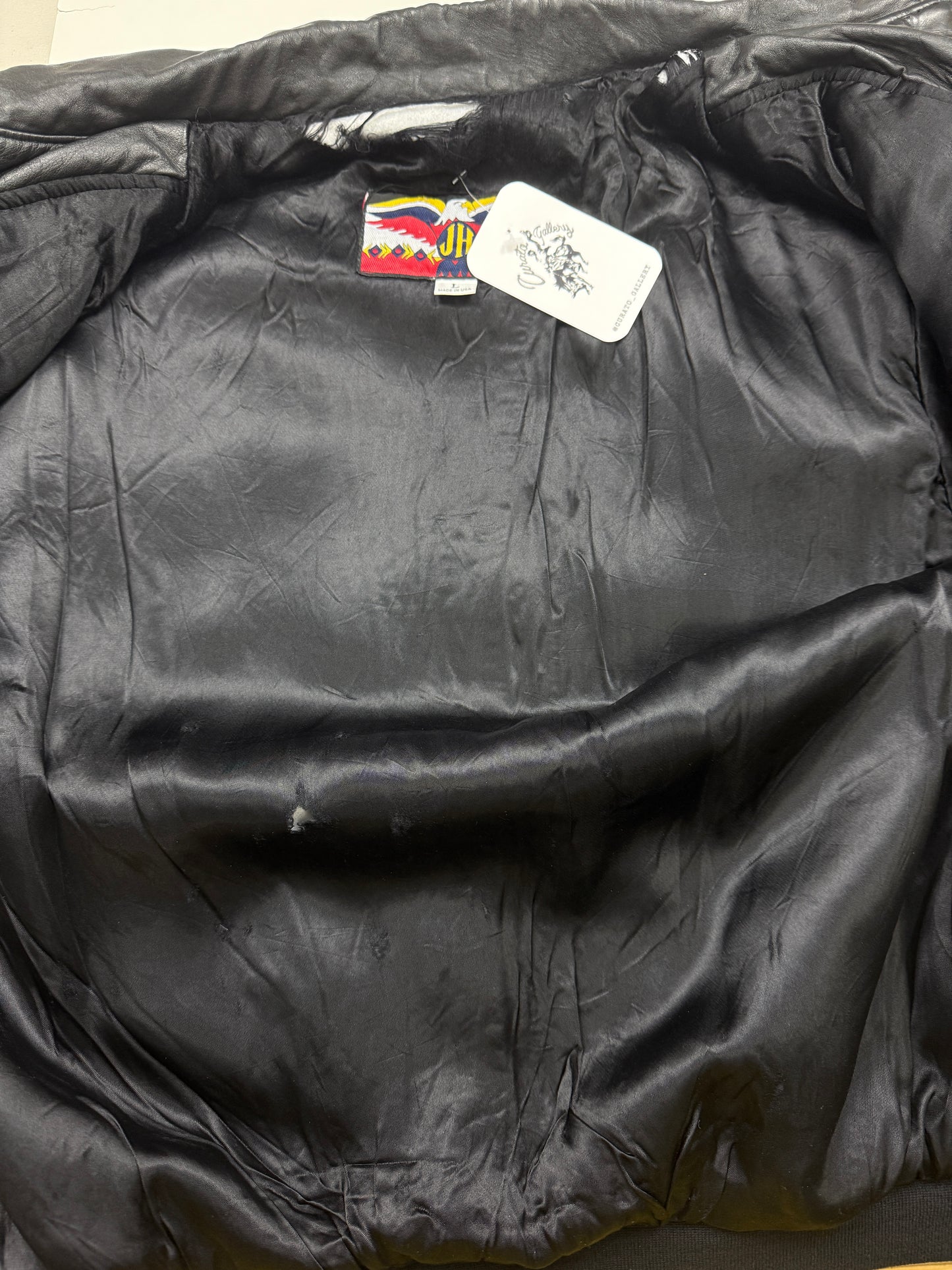 Vintage 90s Mark Martin Valvoline Racing Jeff Hamilton Leather Bomber Jacket Size L Black
