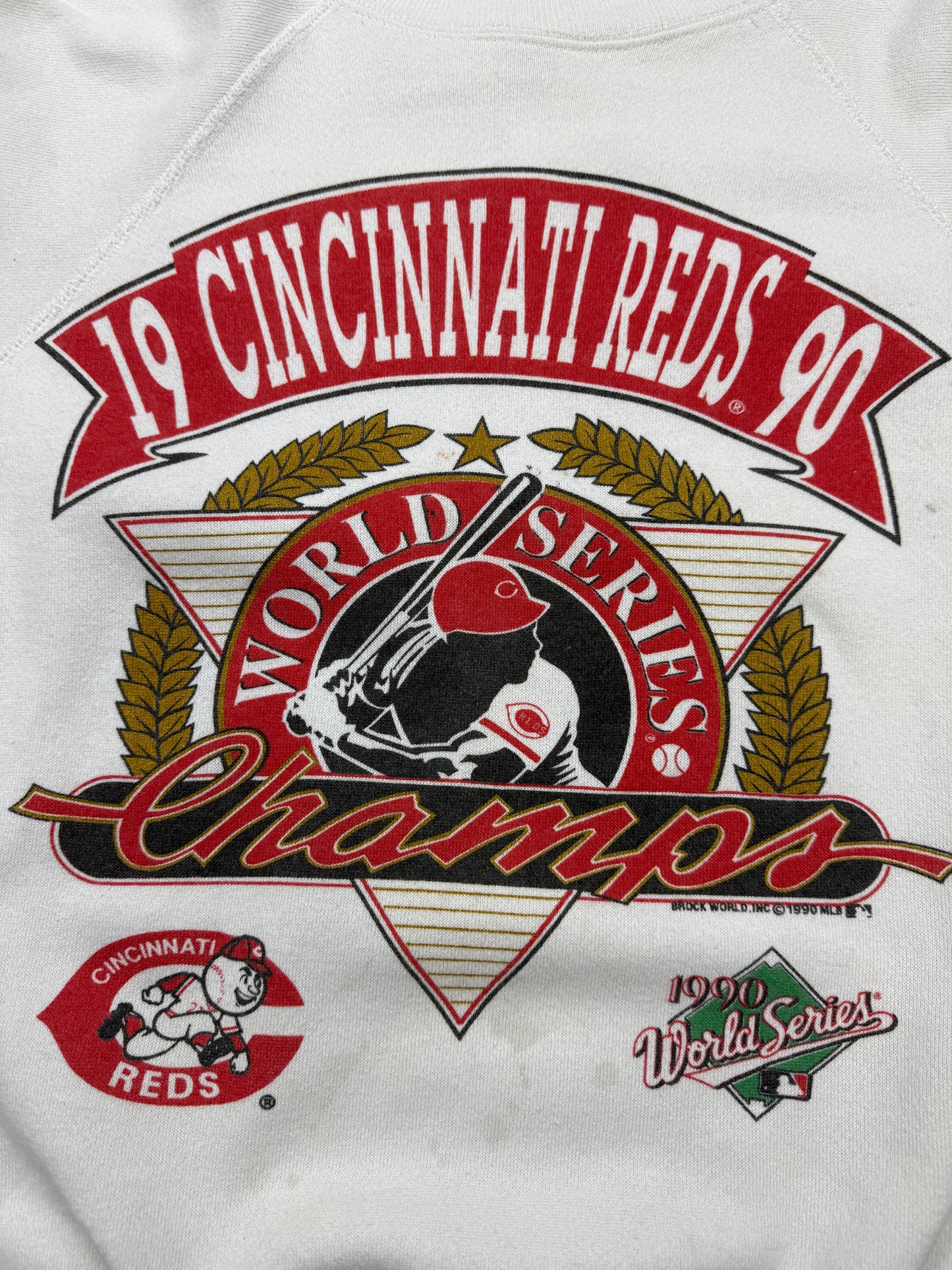 Vintage 1990 Cincinnati Reds Word Series Champs MLB Baseball Sweatshirt Size M 90s