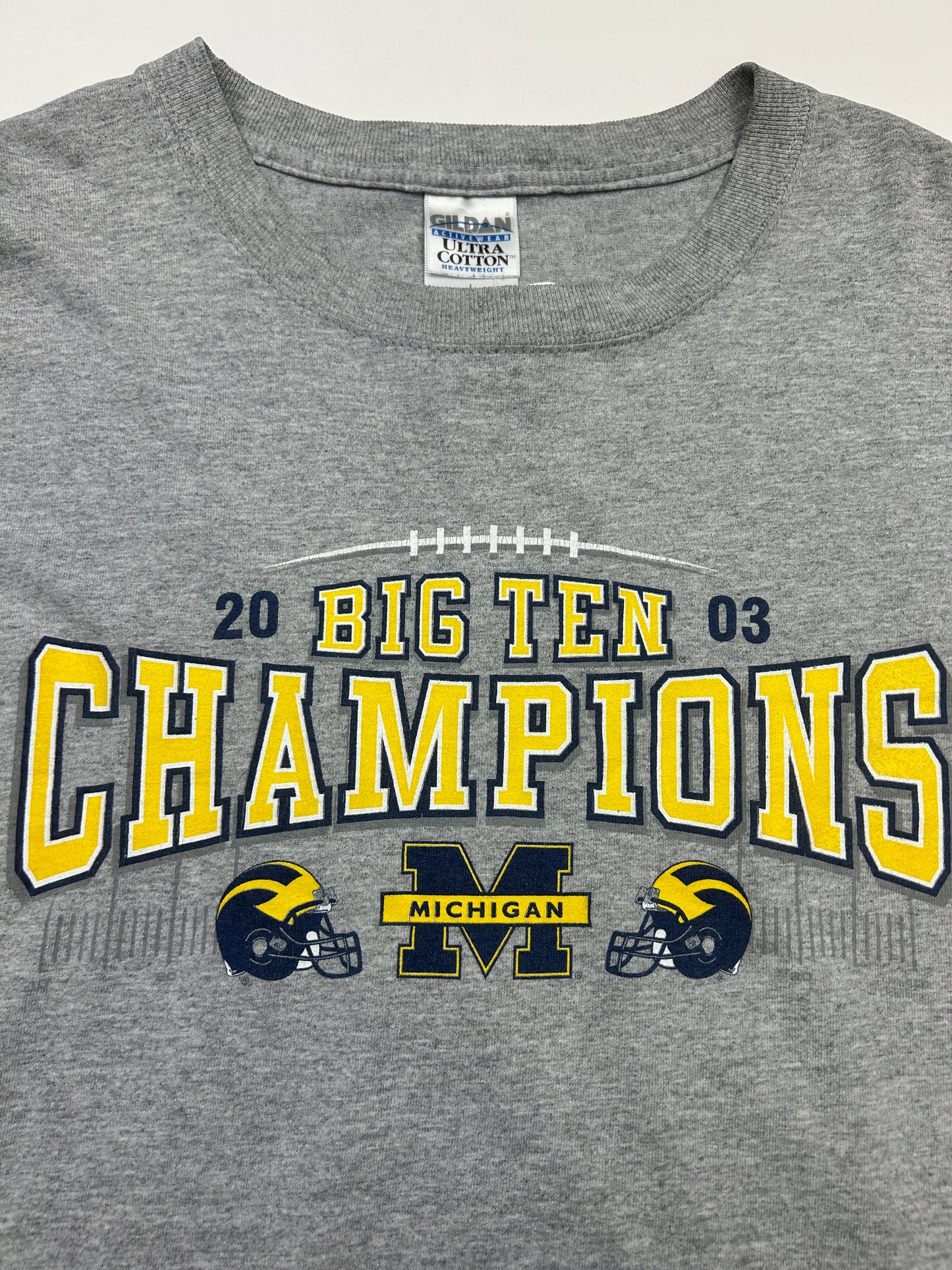 Vintage 2003 Michigan Wolverines Big Ten Champions Football NCAA T Shirt Size L