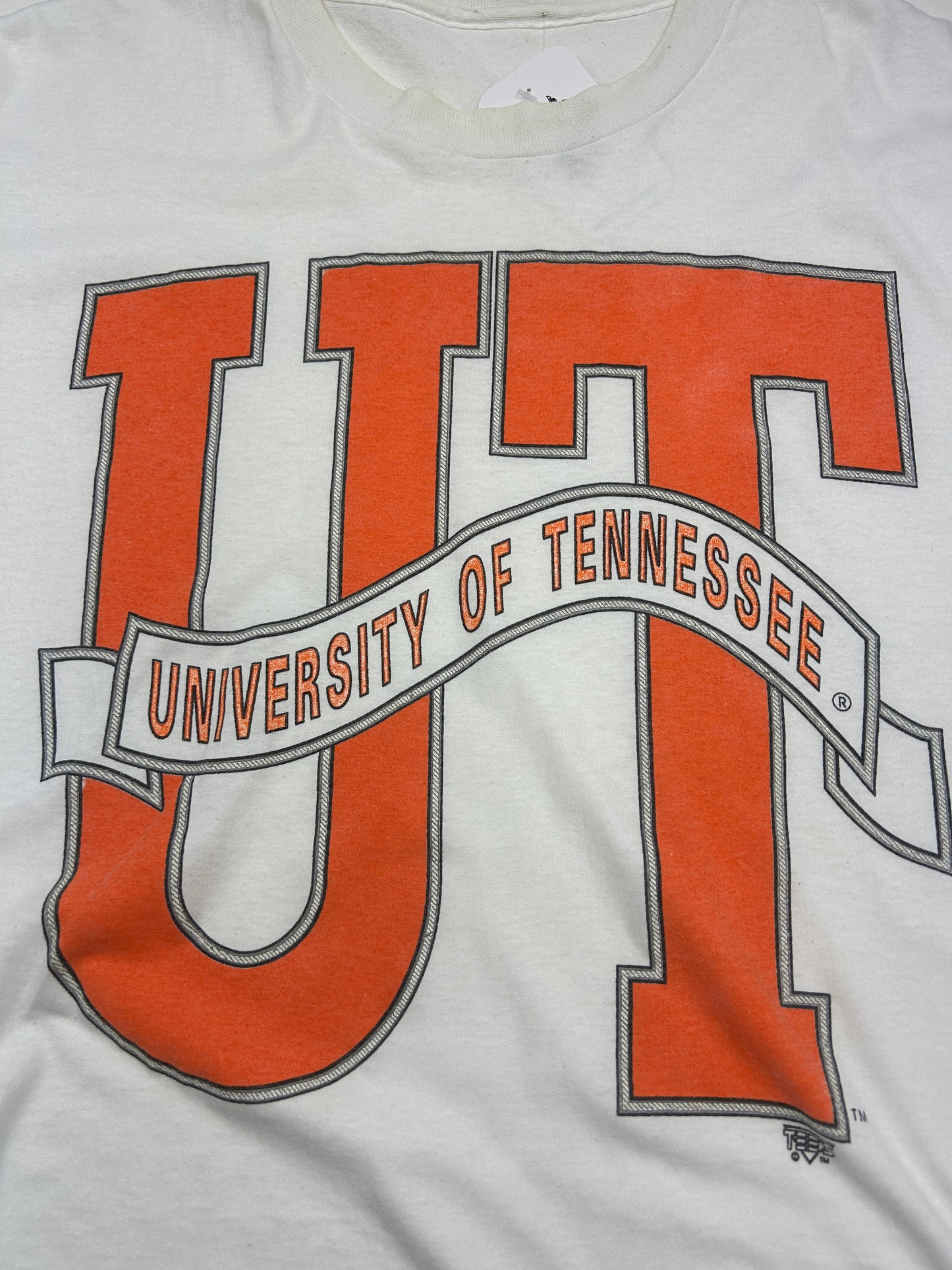 Vintage 90s University Of Tennessee Volunteers Big Graphic Spell Out T Shirt Size XL