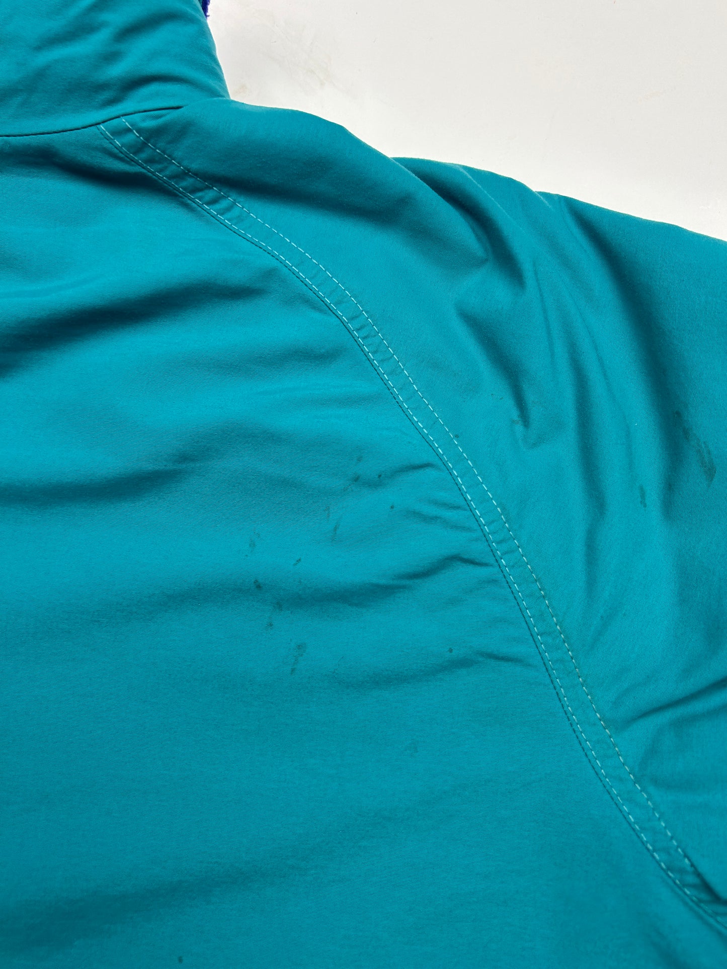 Vintage 90s LL Bean Fleece Lined Warm Up Nylon Bomber Jacket Size L