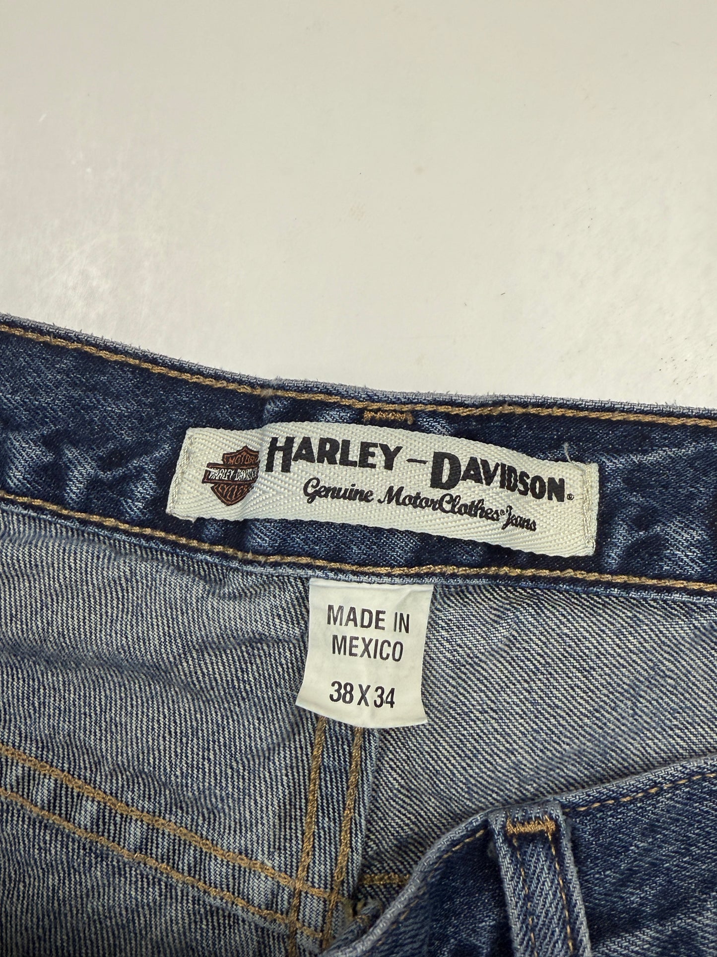 Harley Davidson Motorcycles Traditional Stonewash Denim Jeans Pants Size 38W