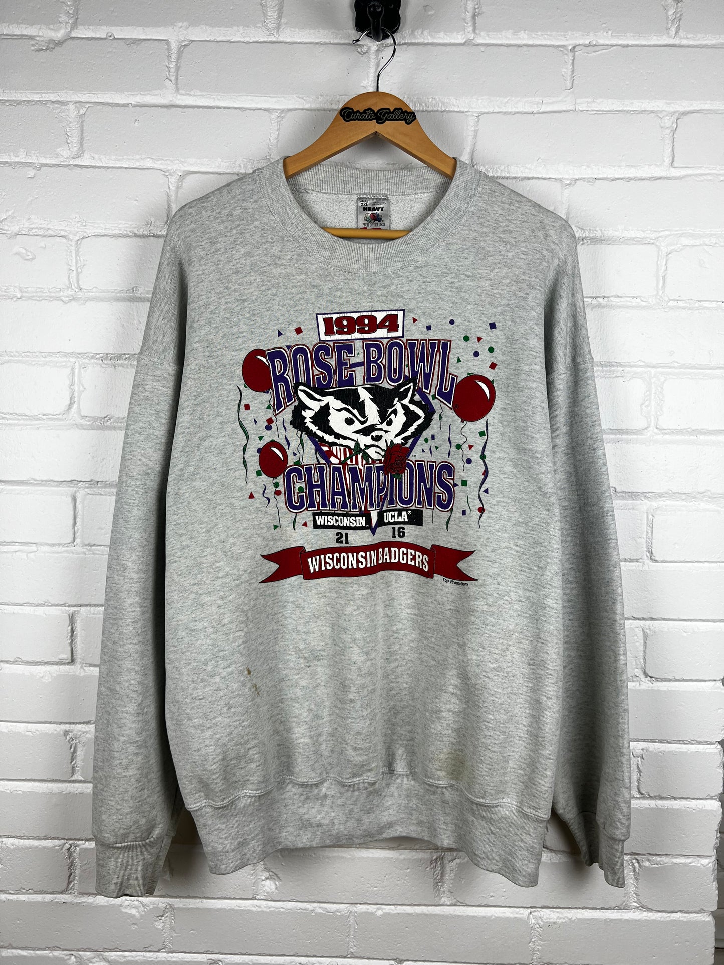 Vintage 1994 Wisconsin Badgers Rose Bowl Champs Football NCAA Sweatshirt Size XXL 90s