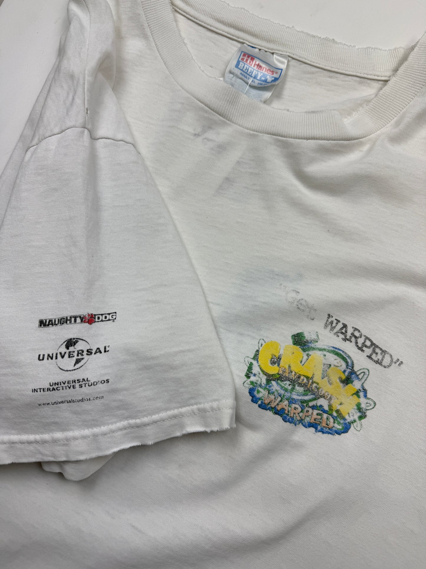 Vintage 90s Crash Bandicoot Warped Video Game Promo Playstation Graphic T Shirt Size XL