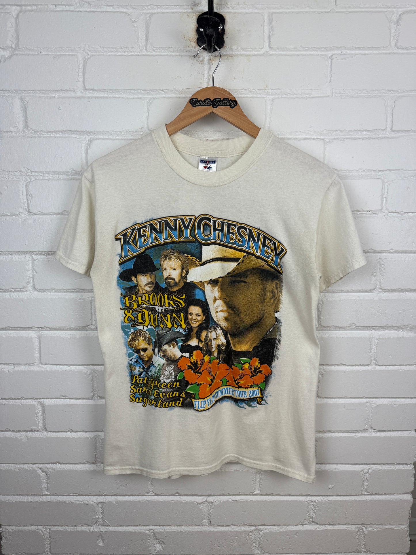 2007 Kenny Chesney Flip Flop Summer Tour Brooks & Dunn Music Band Tee Shirt Size S