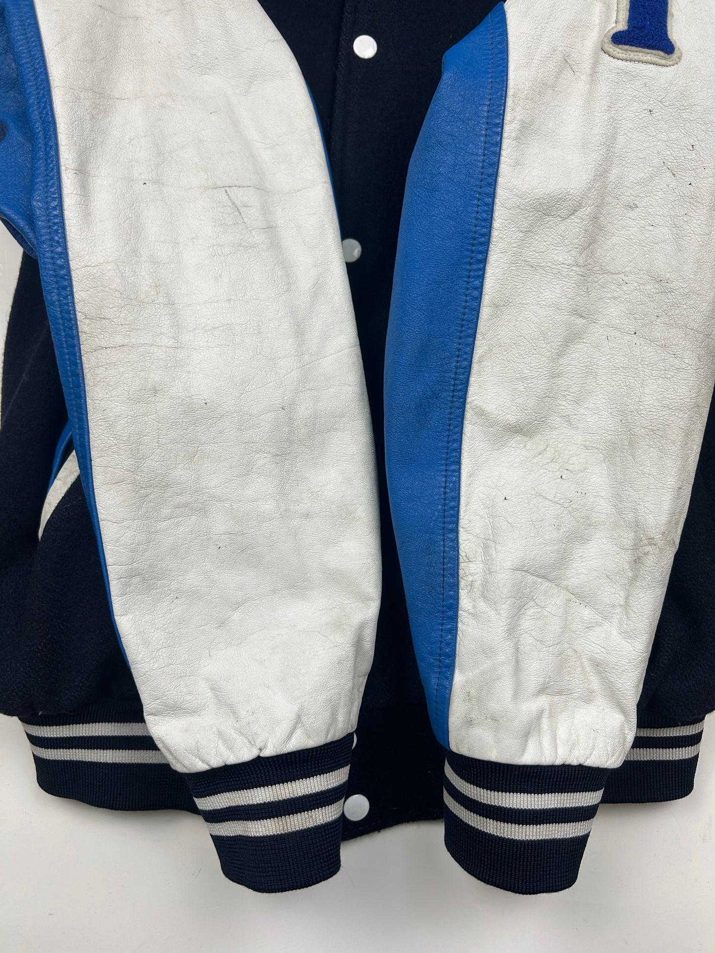 Vintage 90s Adjac Two Tone Wool Varsity Letterman Jacket Size L