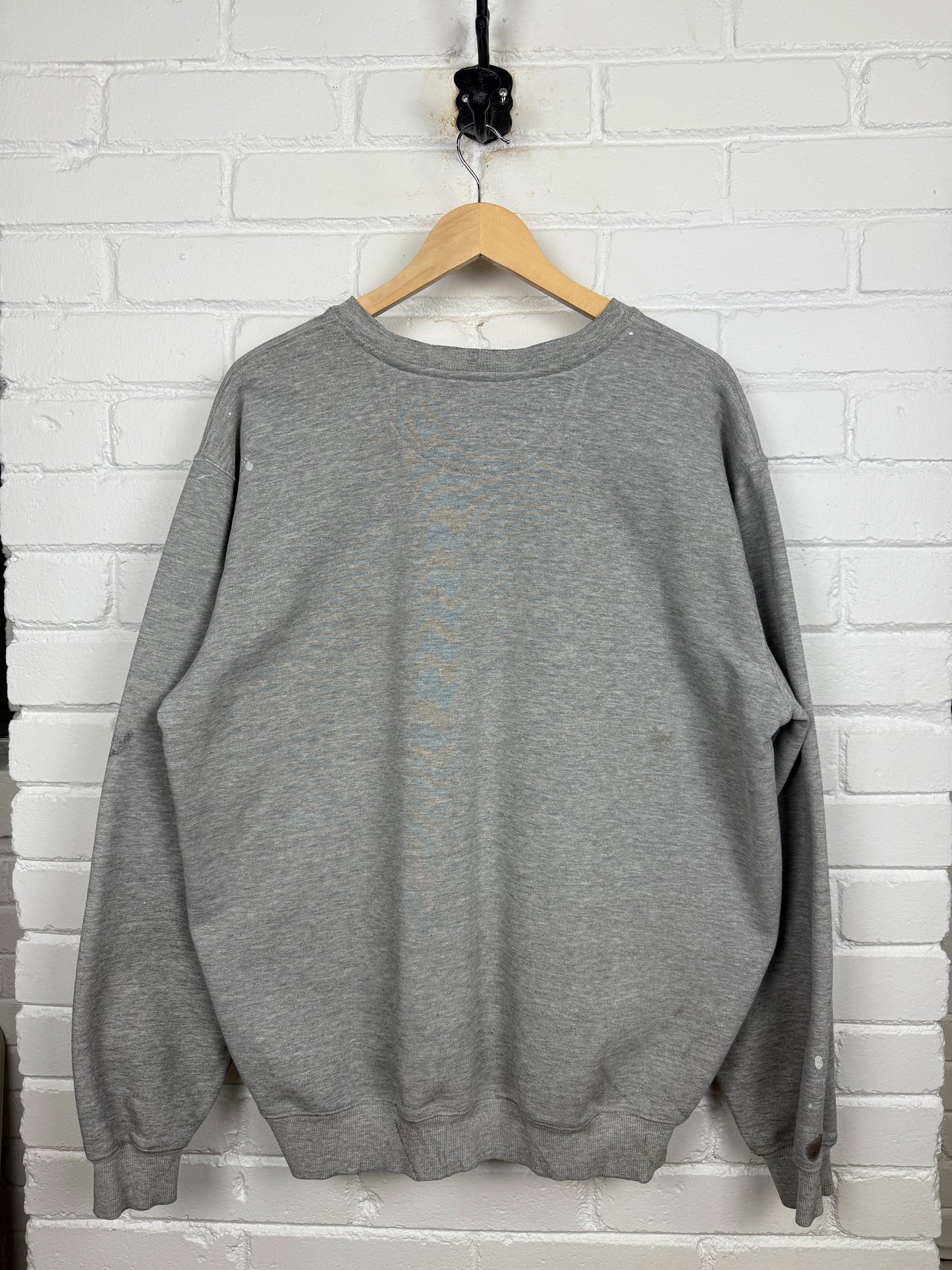 Vintage 90s Carhartt Embroidered Logo Paint Splattered Crewneck Sweatshirt Size L