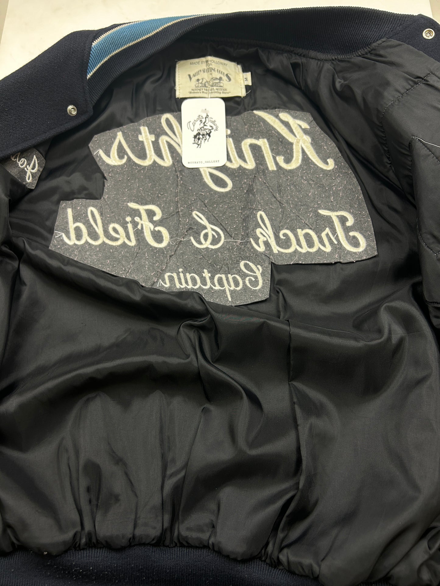 Vintage 90s Stitched Two Tone Wool Varsity Letterman Jacket Size L