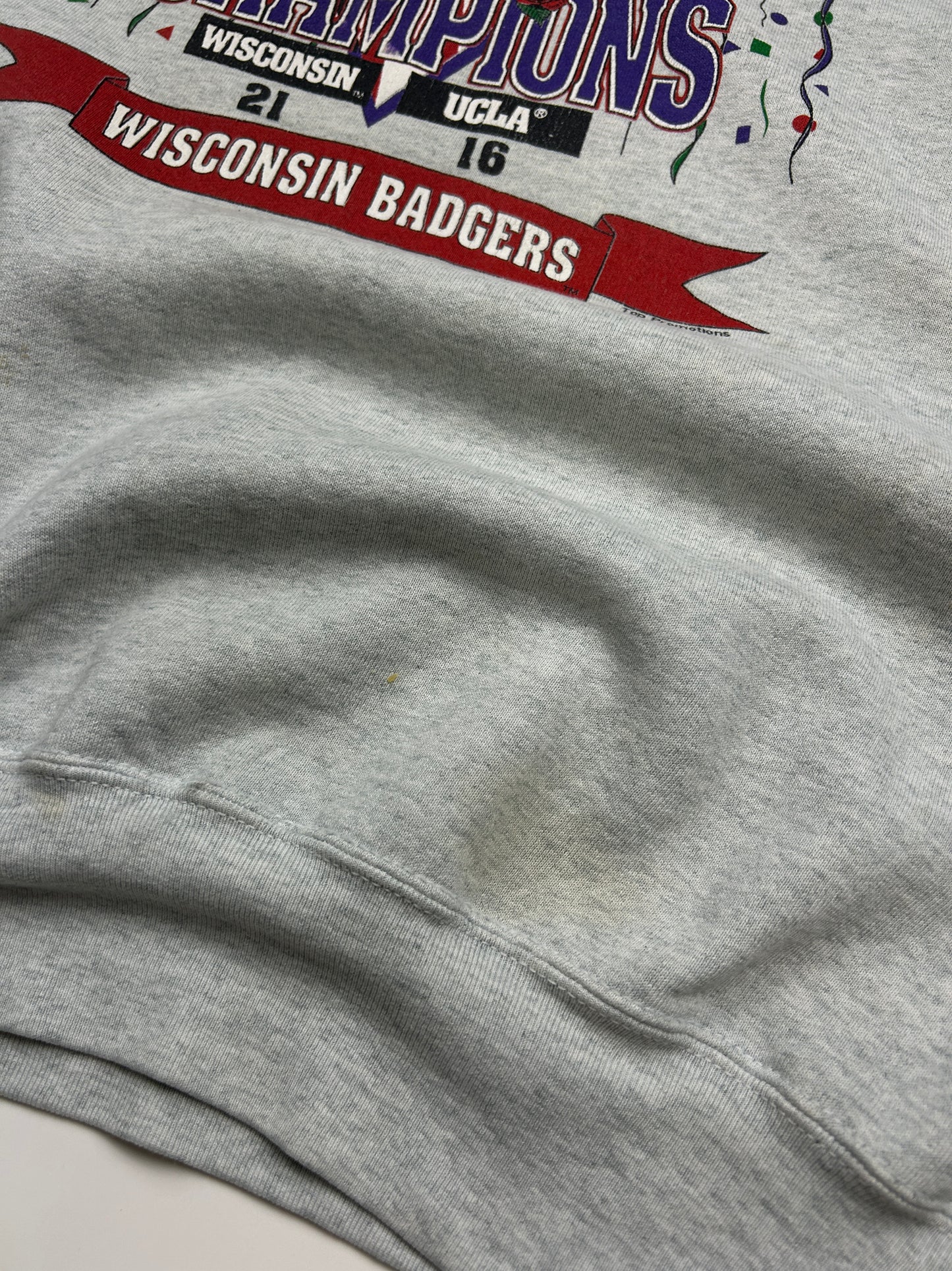 Vintage 1994 Wisconsin Badgers Rose Bowl Champs Football NCAA Sweatshirt Size XXL 90s
