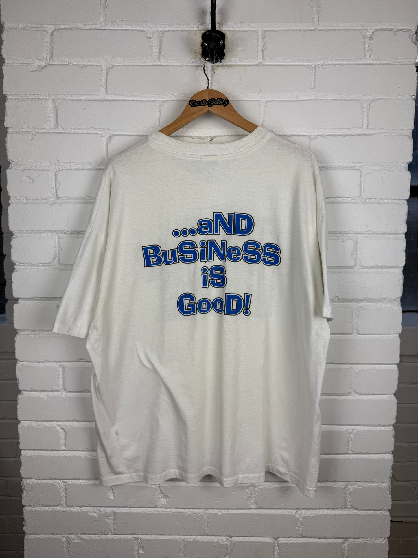Vintage 90s Kentucky Wildcats Basketball NCAA Kickin Butt Is Our Business T Shirt Size XXL