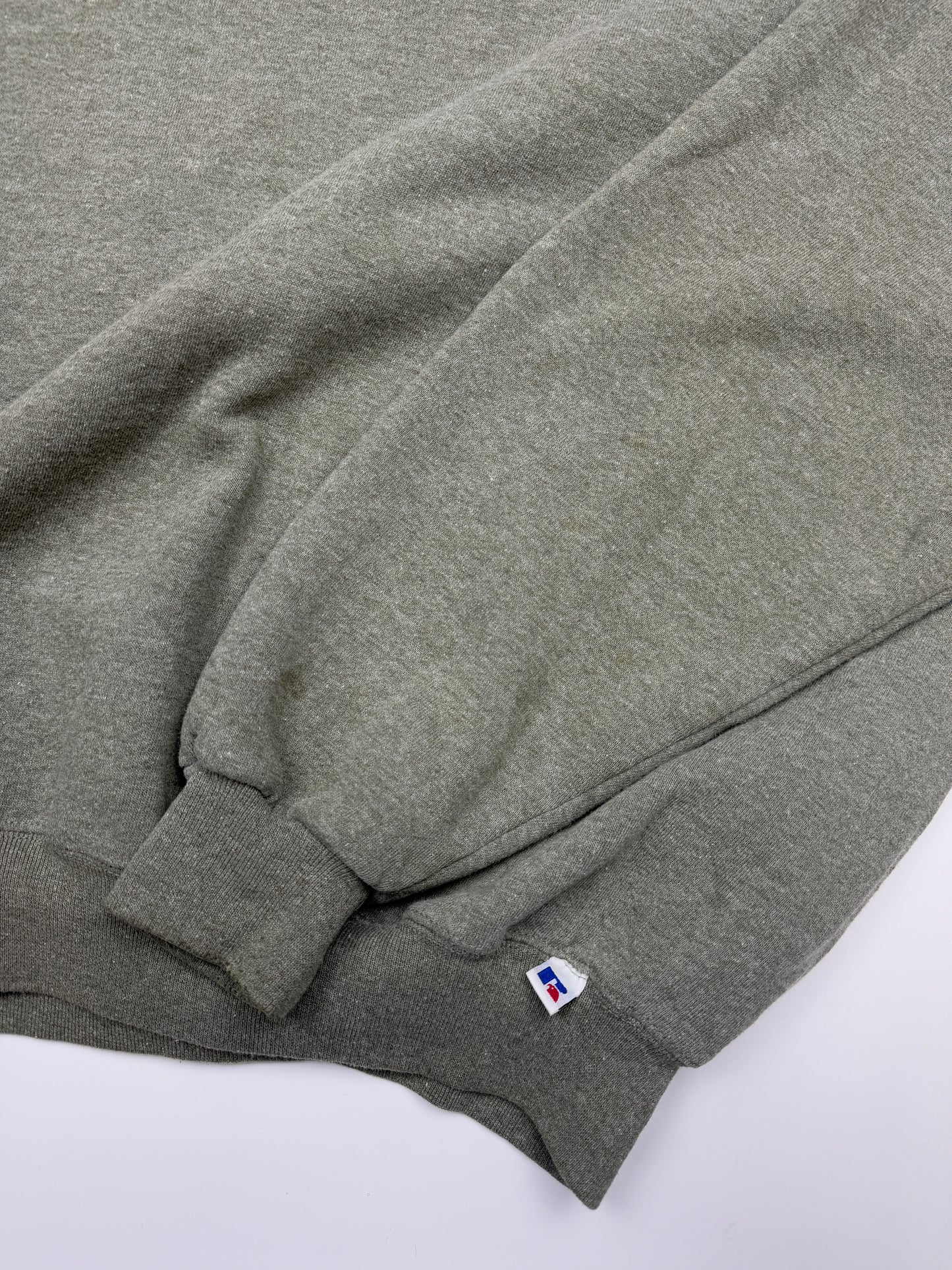 Vintage Russell Athletic Cropped Boxy Fit Blank Crewneck Sweatshirt Size XXL Charcoal Dark Olive