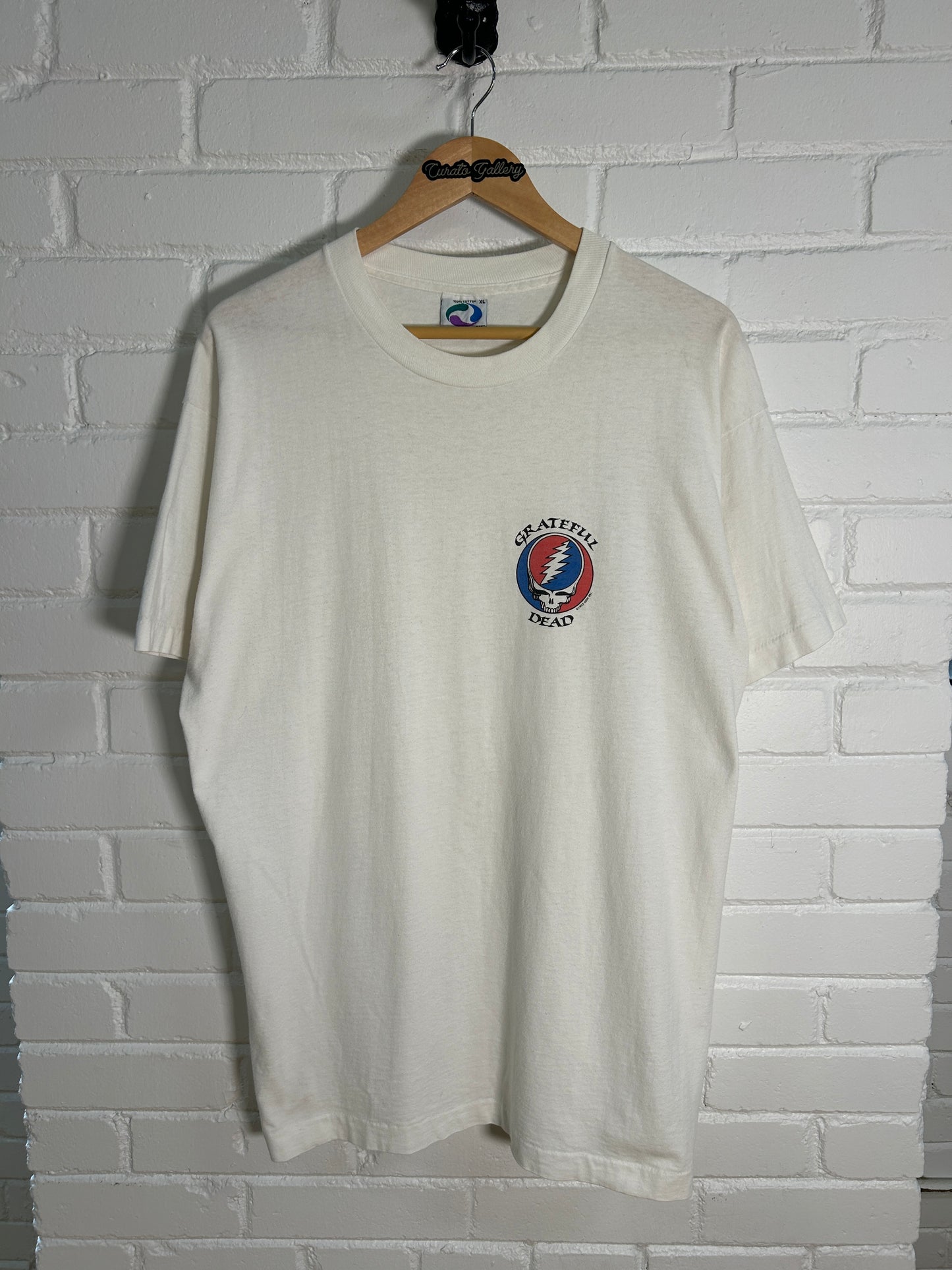 Vintage 1993 Grateful Dead Stealie Skull Liquid Blue Band Music T-Shirt Size XL 90s
