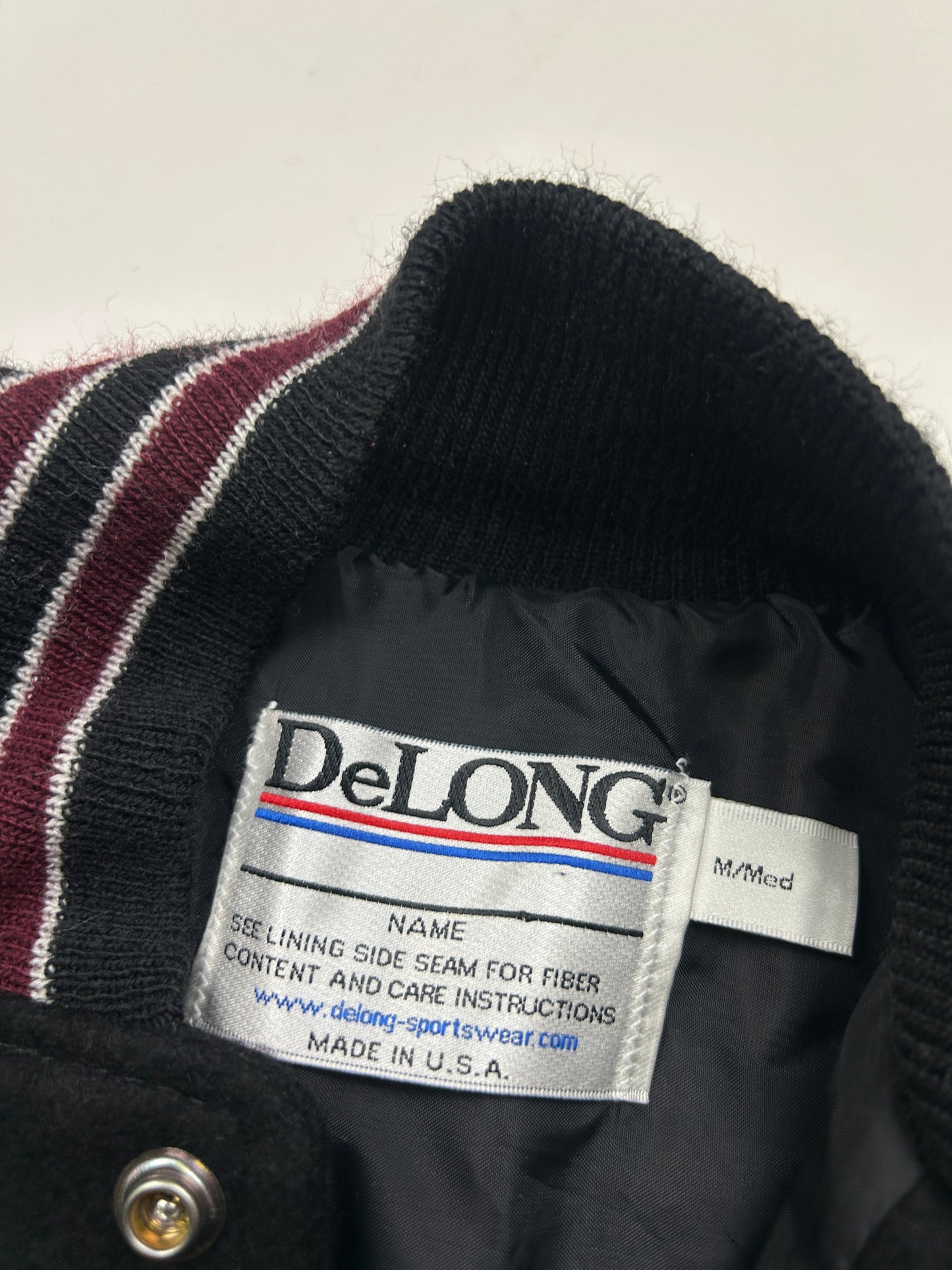 Vintage 90s Adjac Two Tone Wool Varsity Letterman Jacket Size L