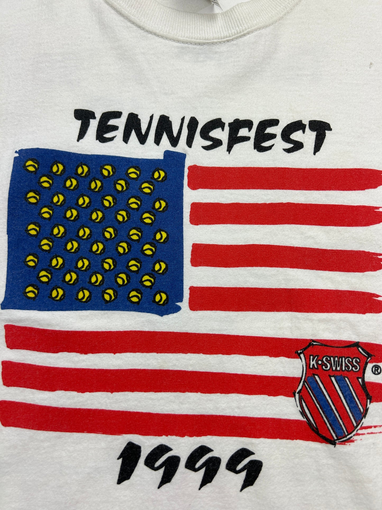 Vintage 1999 K Swiss Tennis Fest American Flag Promo T Shirt Size L 90s