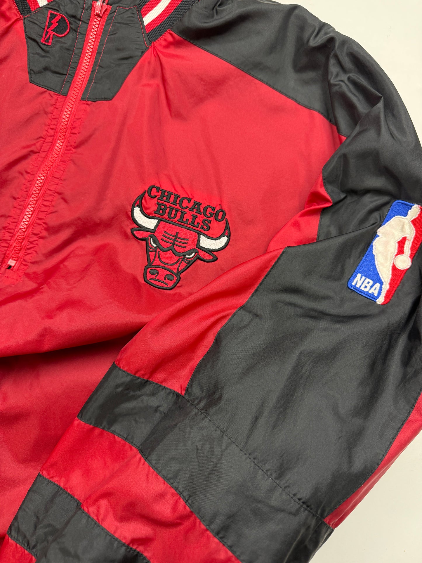Vintage 90s Chicago Bulls NBA Pro Player Reversible 1/2 Zip Windbreaker Jacket Size XL