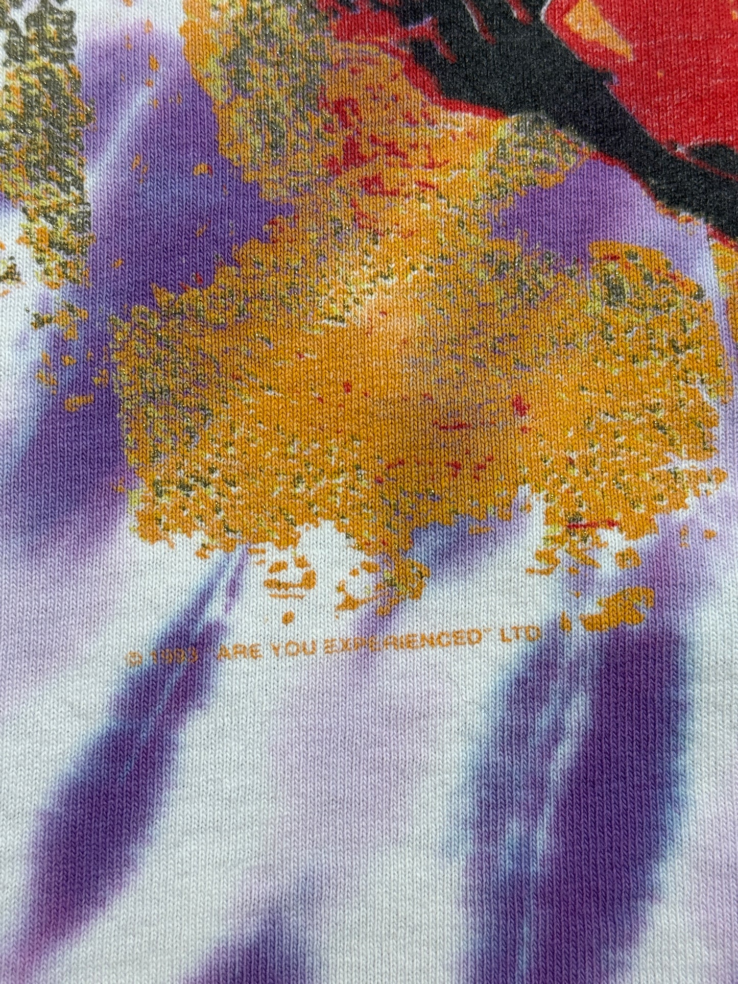 Vintage 1993 Jimi Hendrix On The Road Again Tie-Dye Winterland T Shirt Size XL 90s