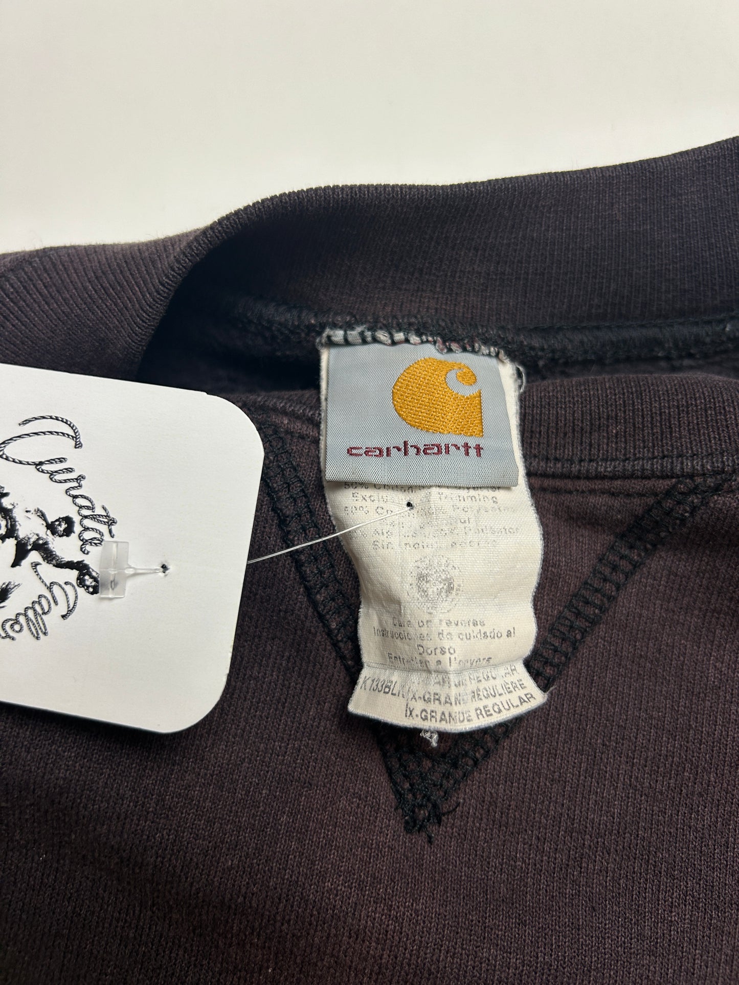 Vitnage 90s Carhartt Embroidered Spell Out Heavy Weight Work Wear Crewneck Sweatshirt Size XL