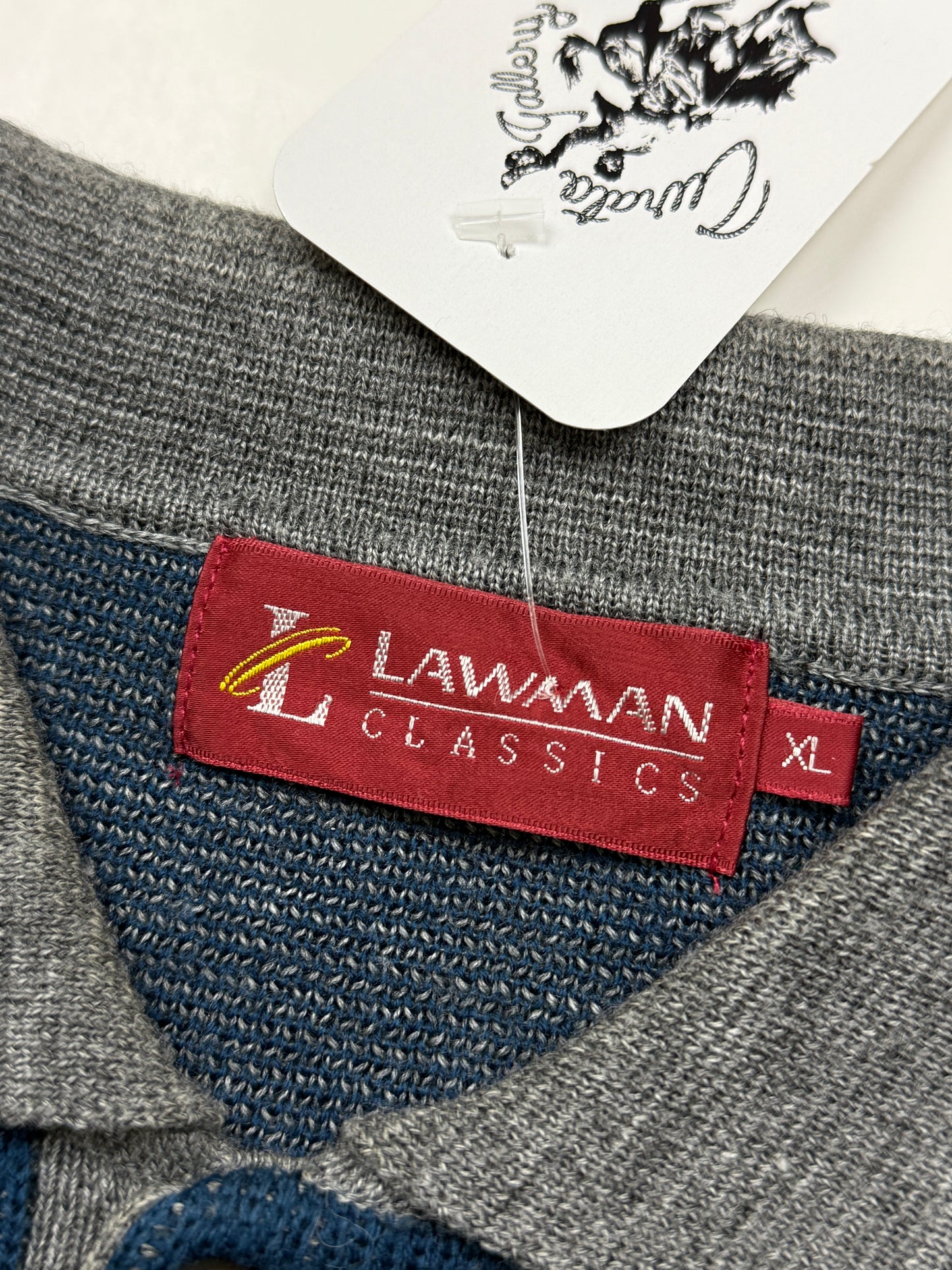 Vintage Lawman Classics 1/4 Button Collared Knit Sweater Size XL